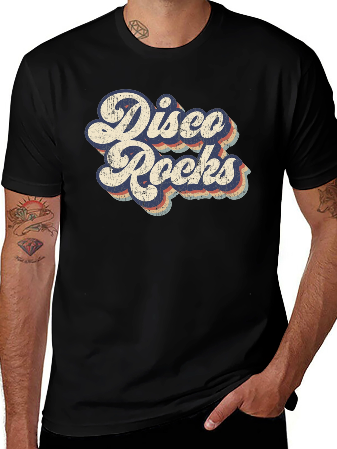Variant 20 of Retro "Disco Rocks" Graphic Tee - Vintage Style T-Shirt
