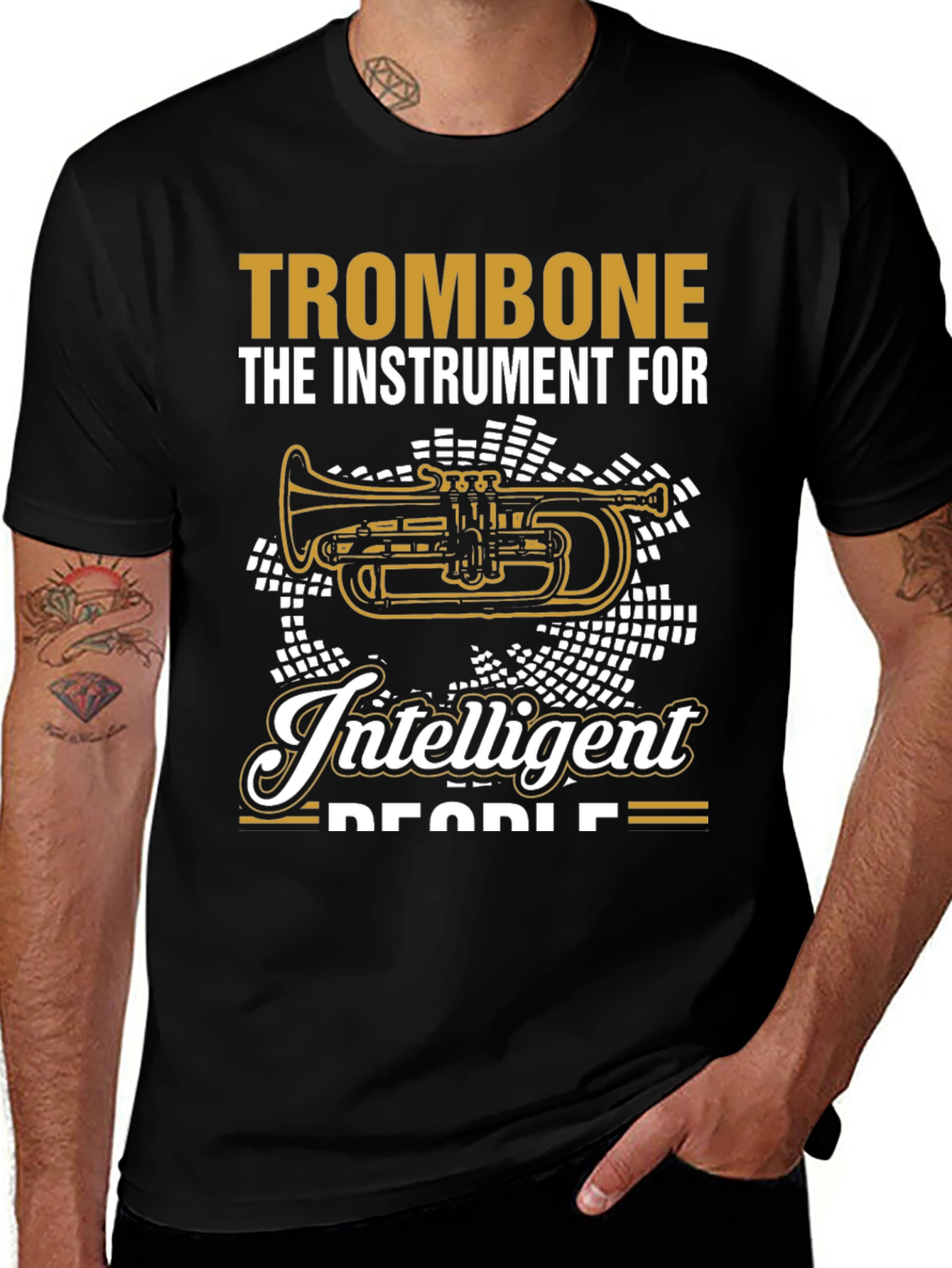 Black Trombone for Intelligent People T-Shirt main image