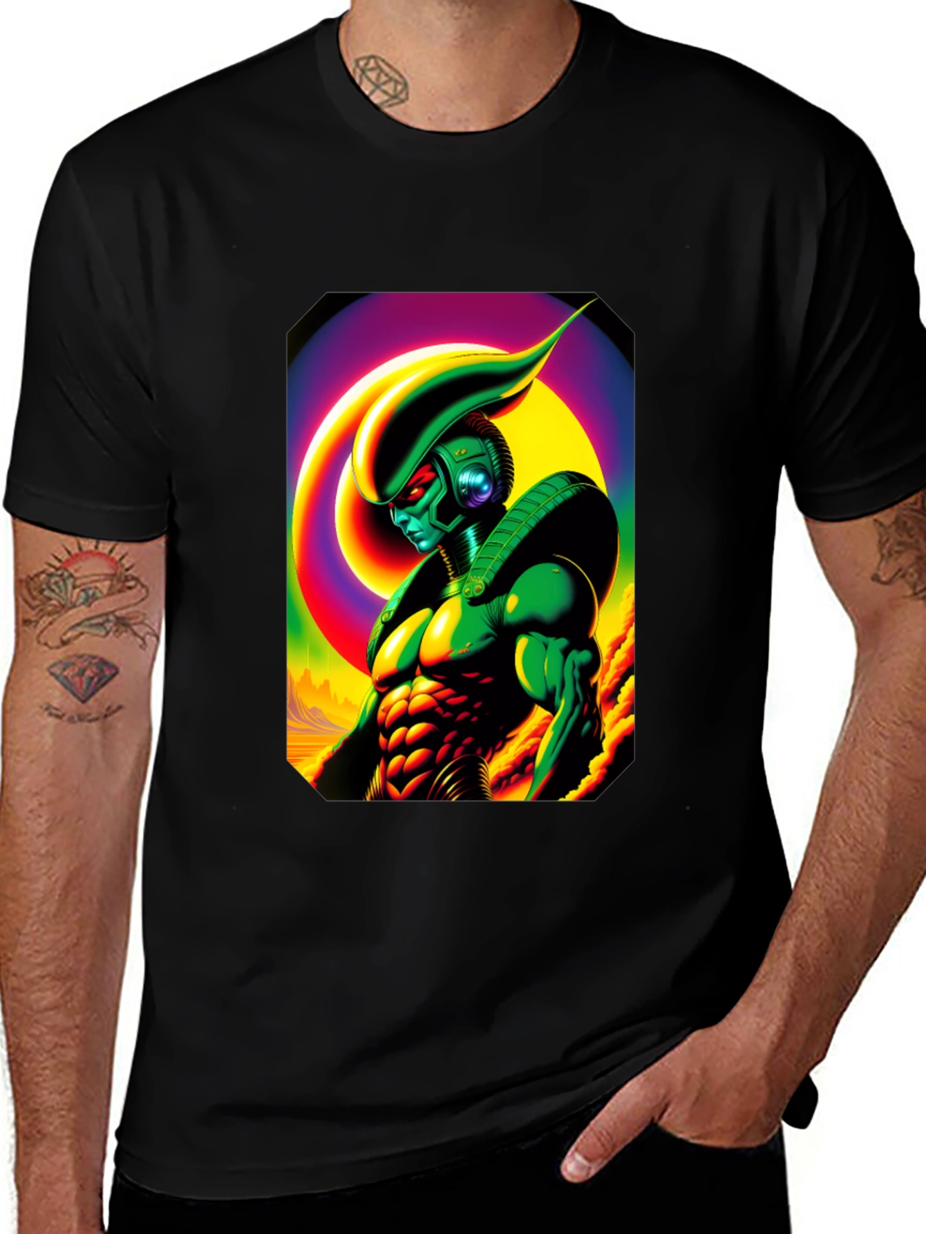 Variant 15 of Sci-Fi Warrior Graphic Tee - Bold Style