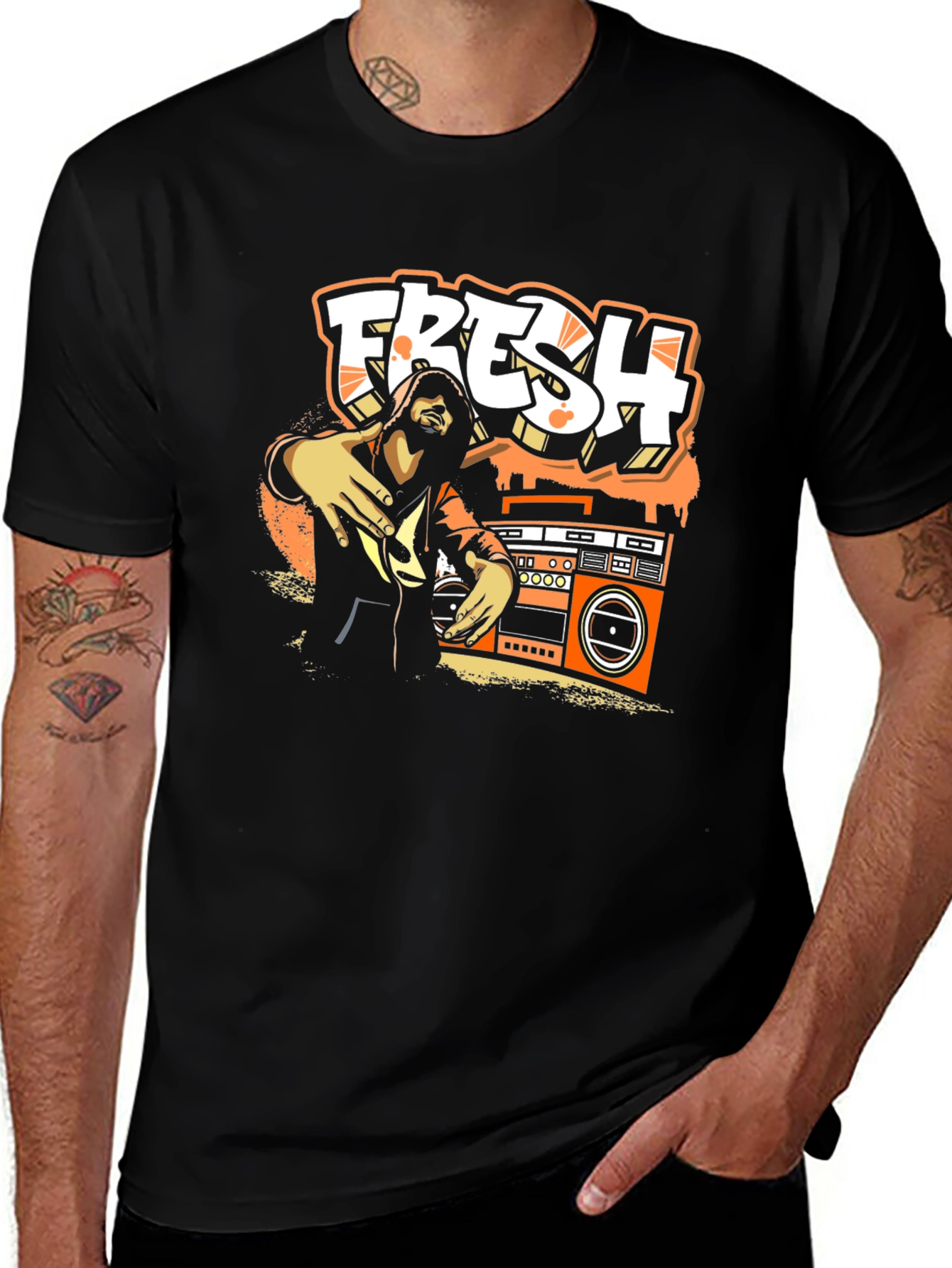 Variant 10 of Fresh Graphic Print Black T-Shirt