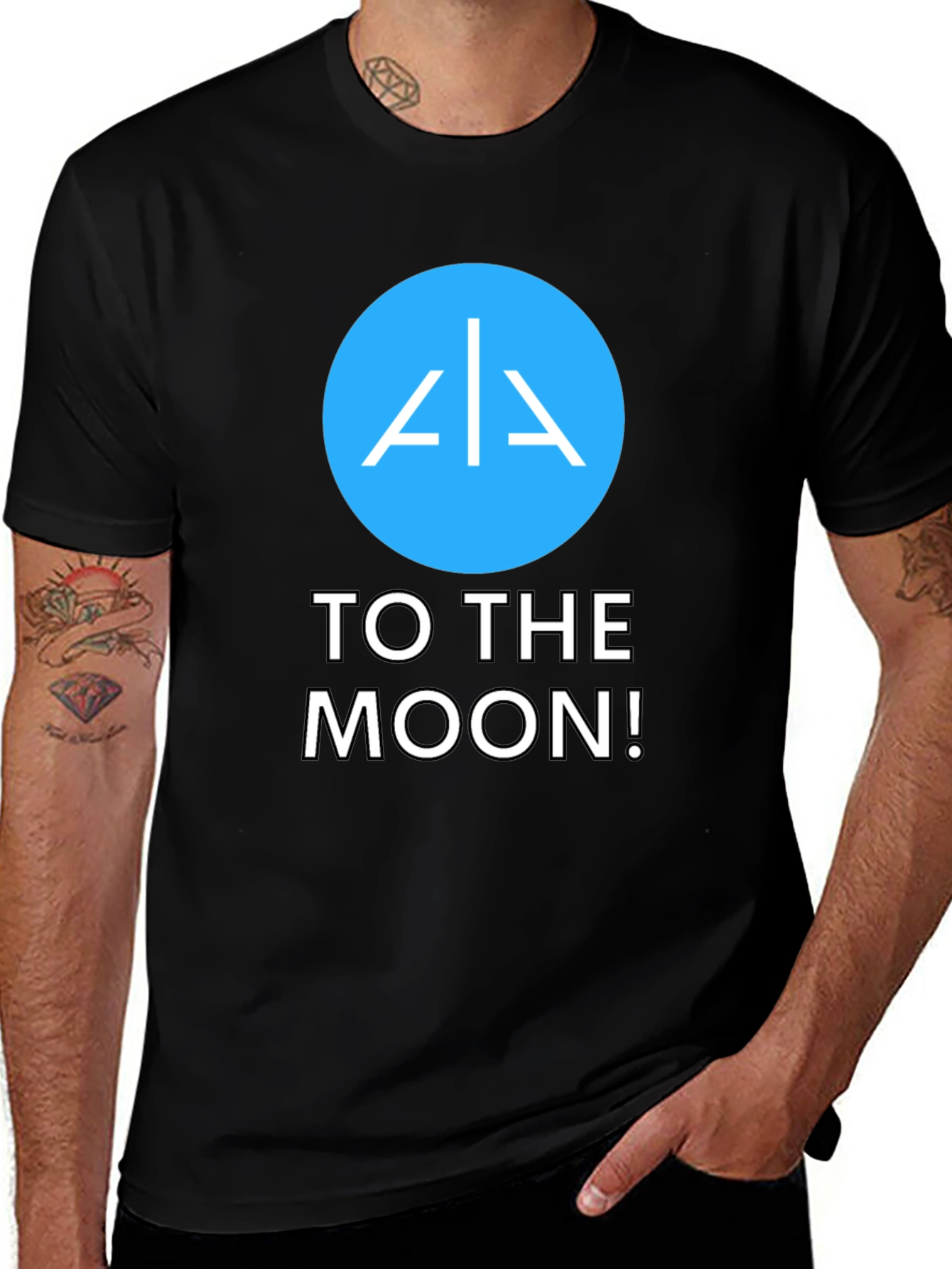 Variant 18 of To The Moon! Graphic T-Shirt - Black