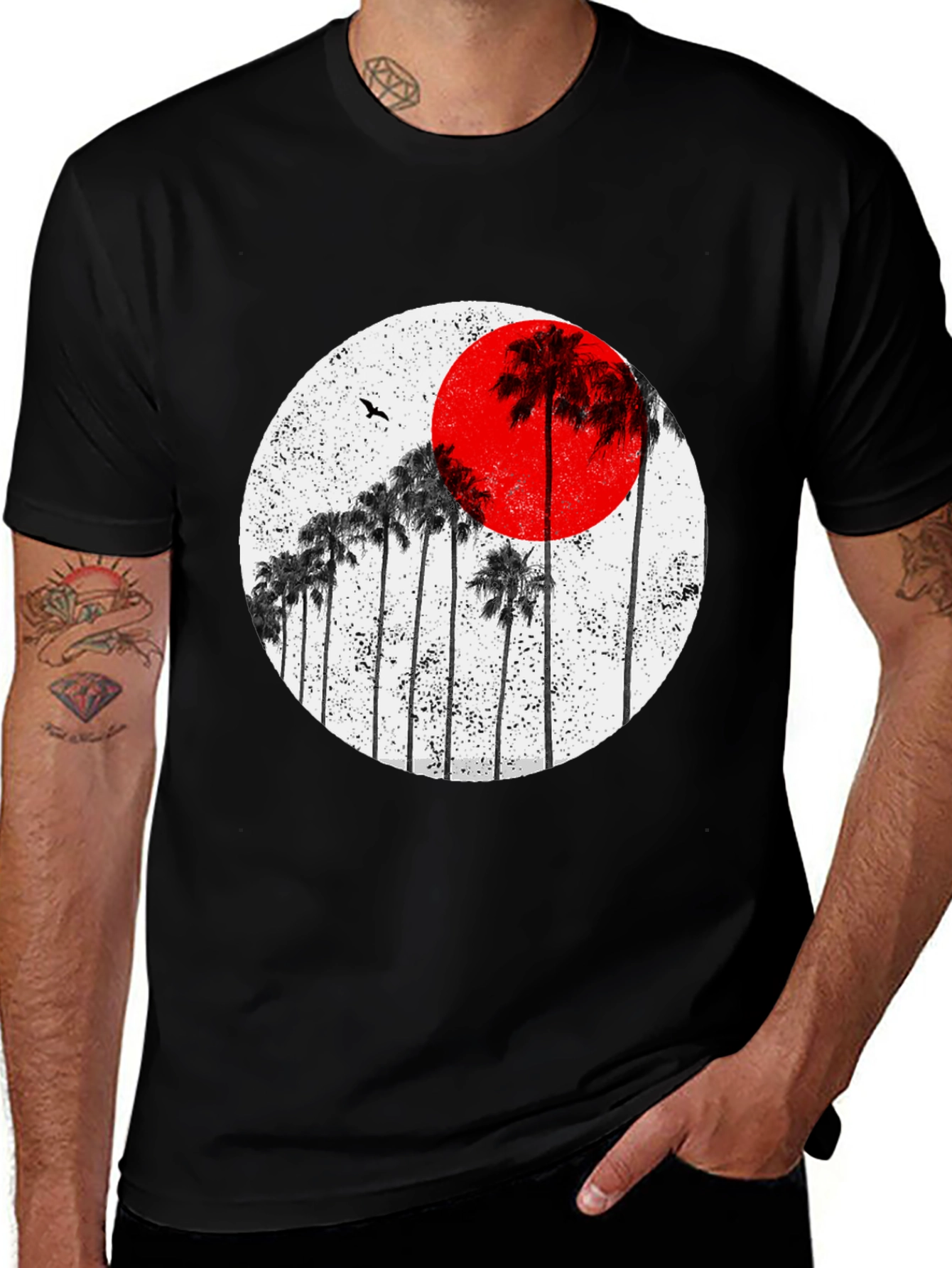 Variant 8 of Sunset Palm Tree Graphic Tee