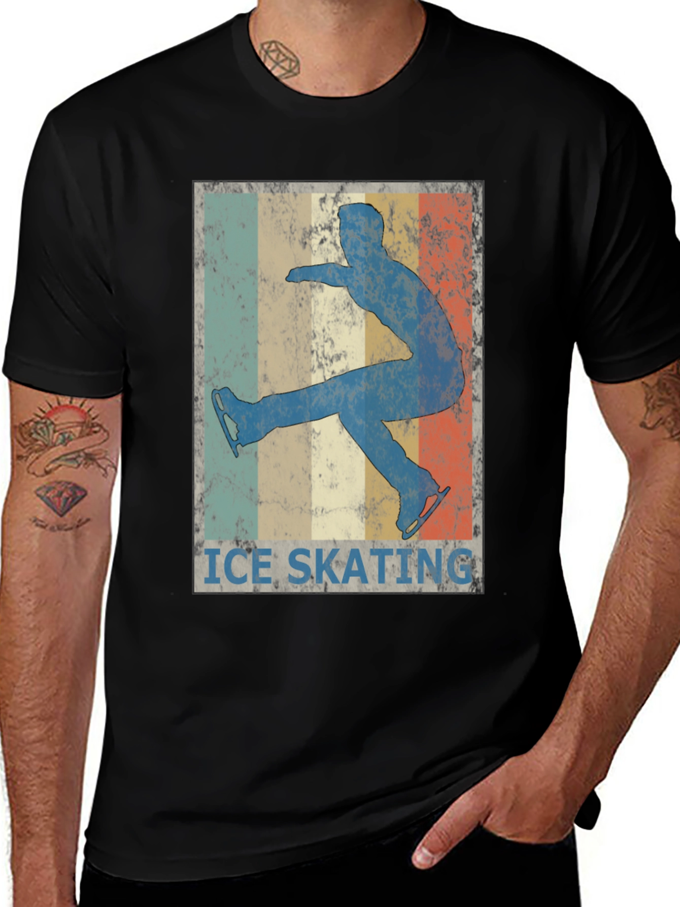 Variant 11 of Retro Ice Skating T-Shirt - Vintage Style Skater Tee