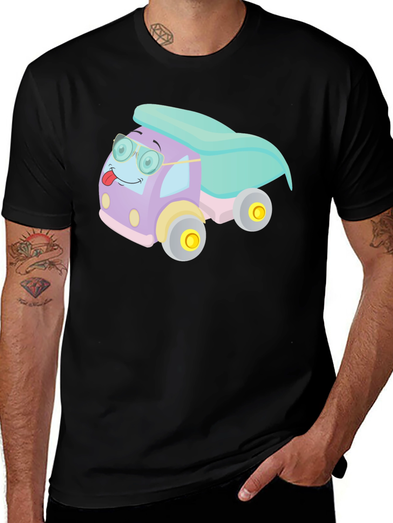 Variant 14 of Cartoon Truck Tee - Playful Design, Soft Cotton Blend