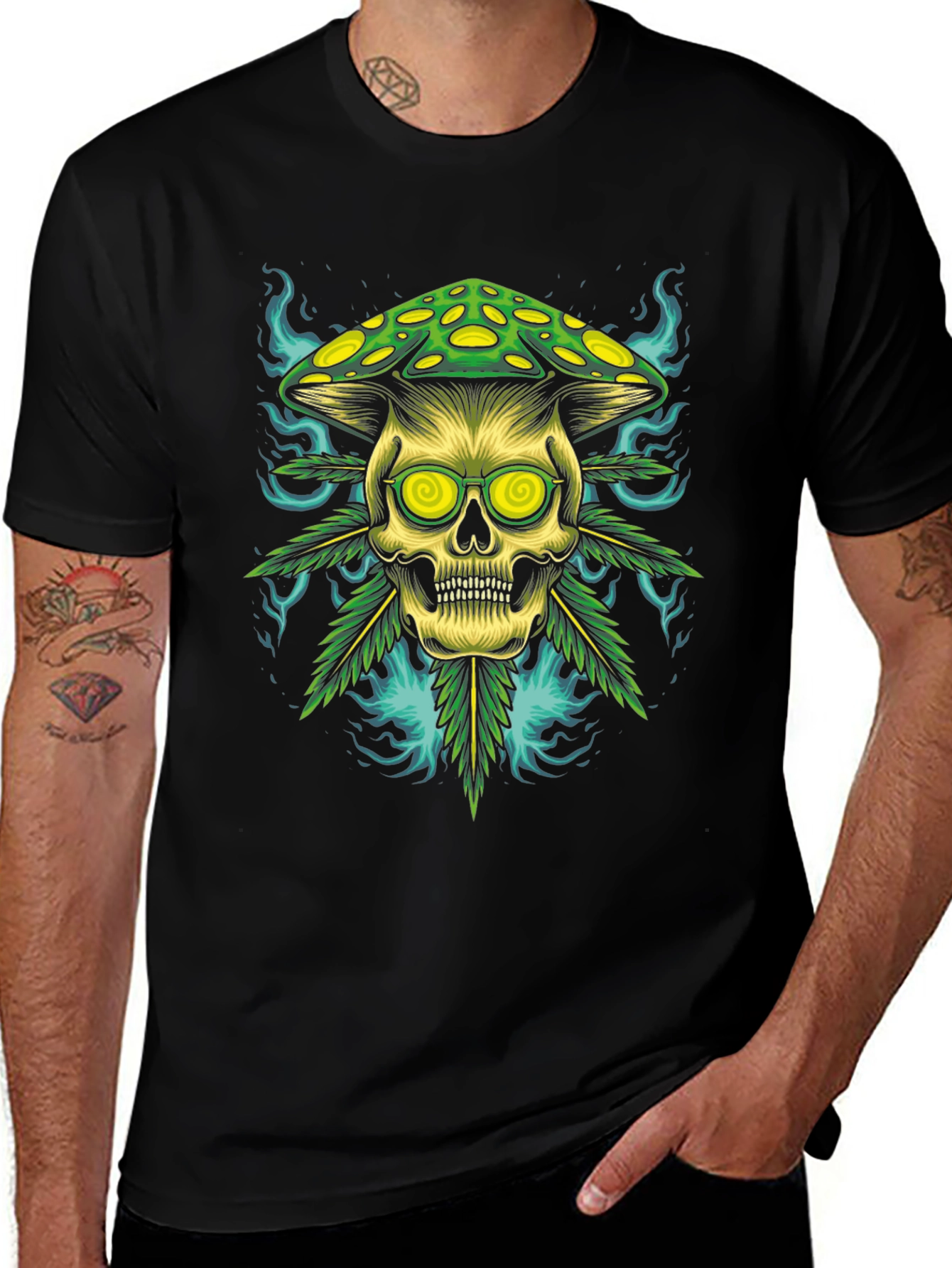 Variant 8 of Skull Mushroom Graphic Tee - Unique & Edgy