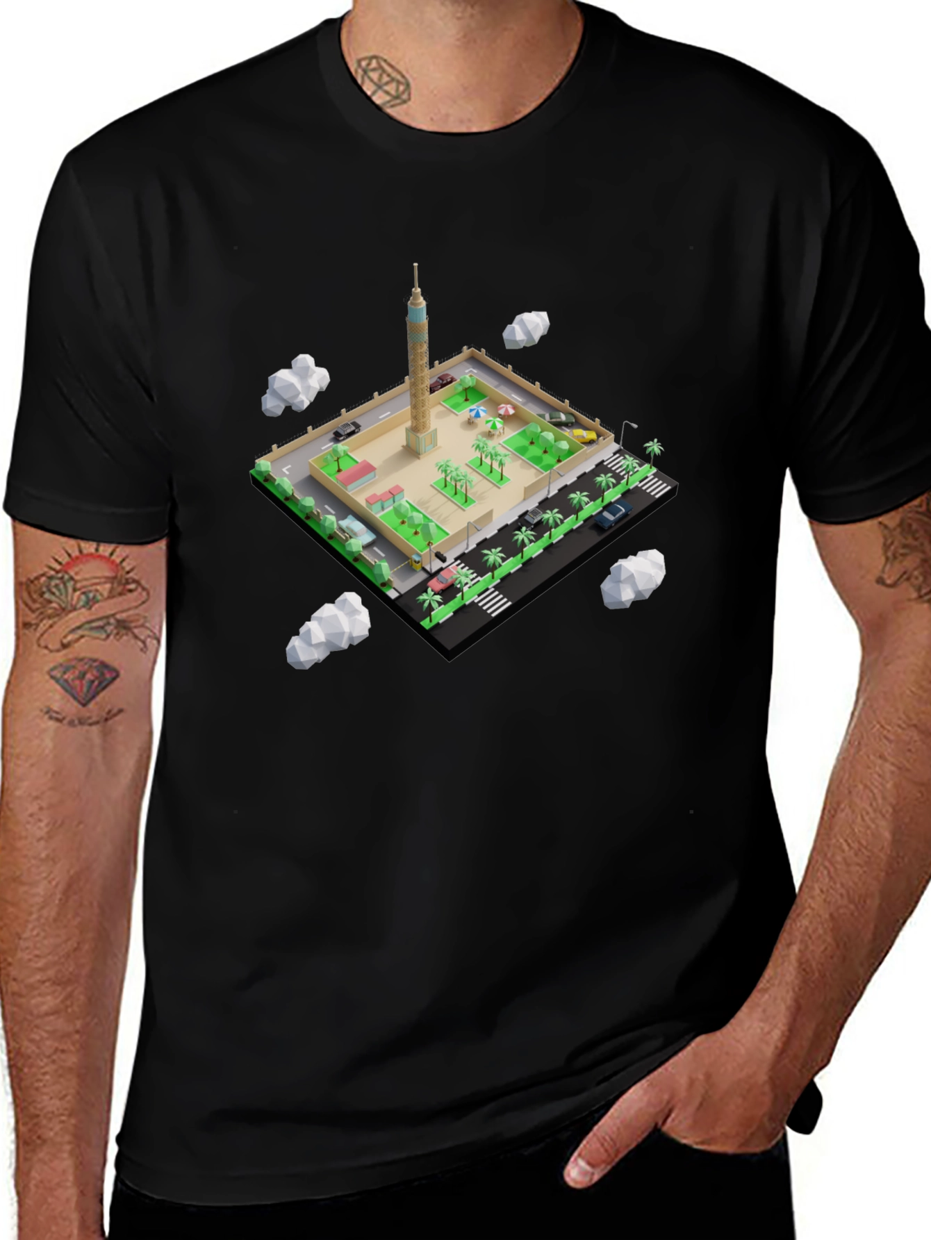 Variant 5 of Cairo Tower Isometric T-Shirt
