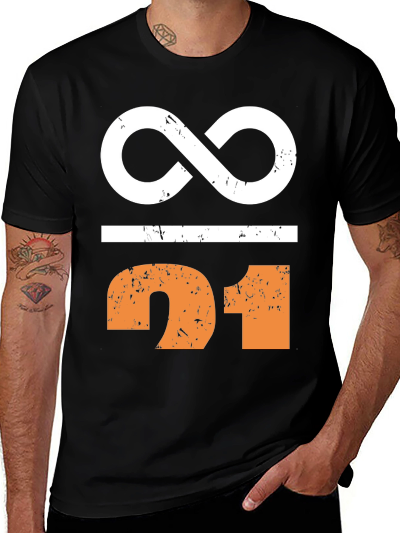 Variant 26 of Infinity Over 21 Black Graphic Tee