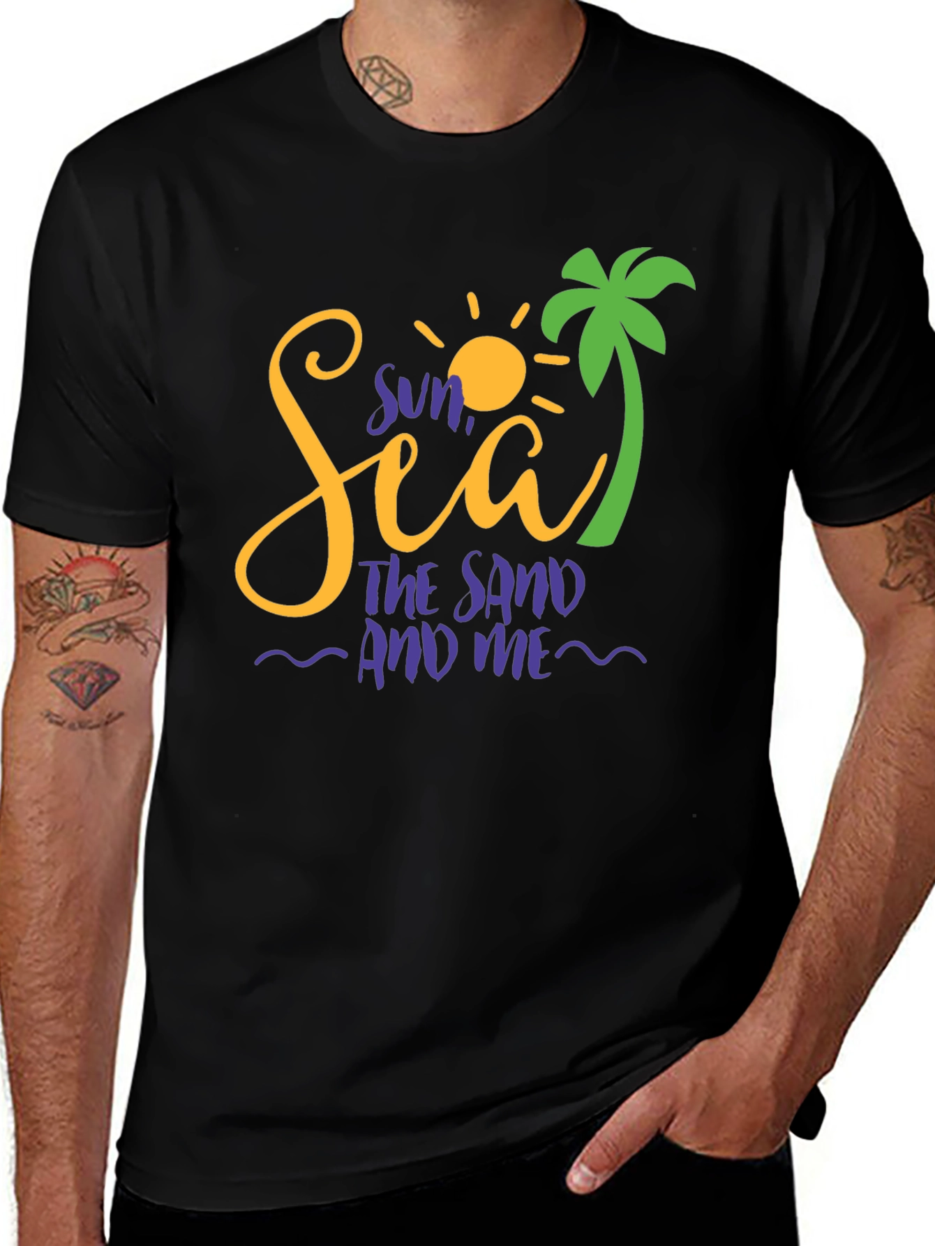 Variant 21 of Sun Sea Sand Graphic Tee - Beach Vacation Shirt