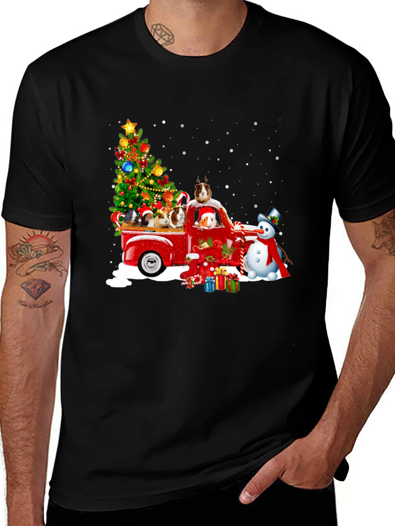 Festive Guinea Pig Christmas T-Shirt