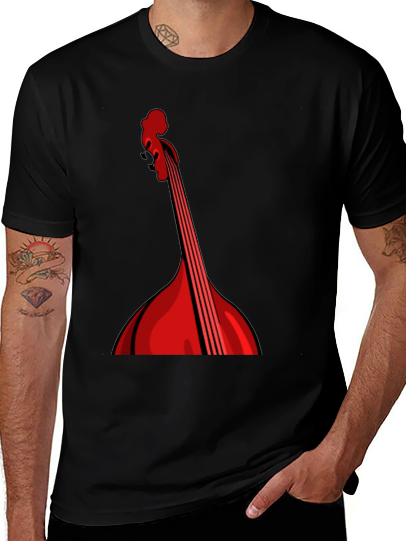 Variant 12 of Red String Instrument Graphic Black Tee