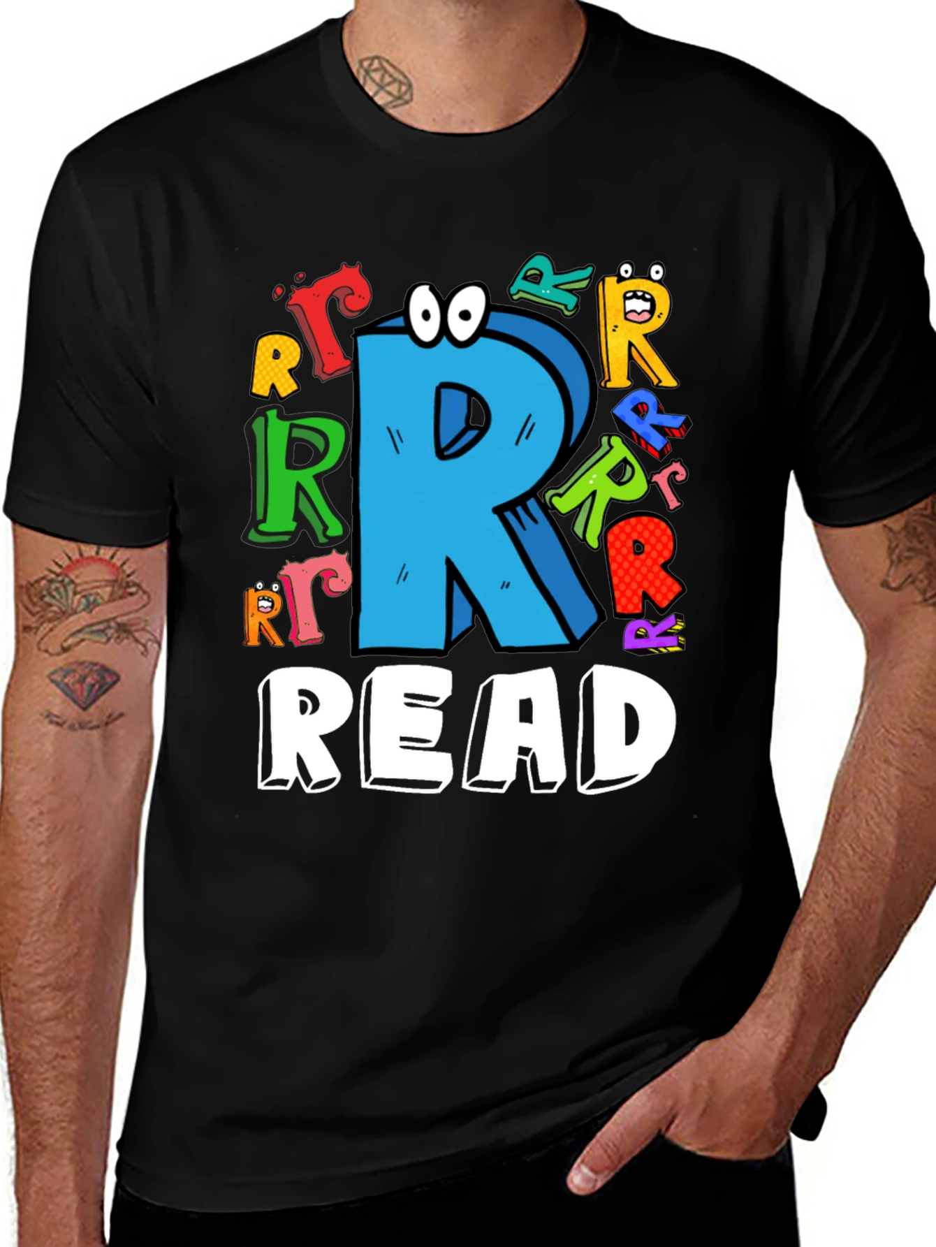 Variant 16 of Read T-Shirt - Letter R Monster Theme