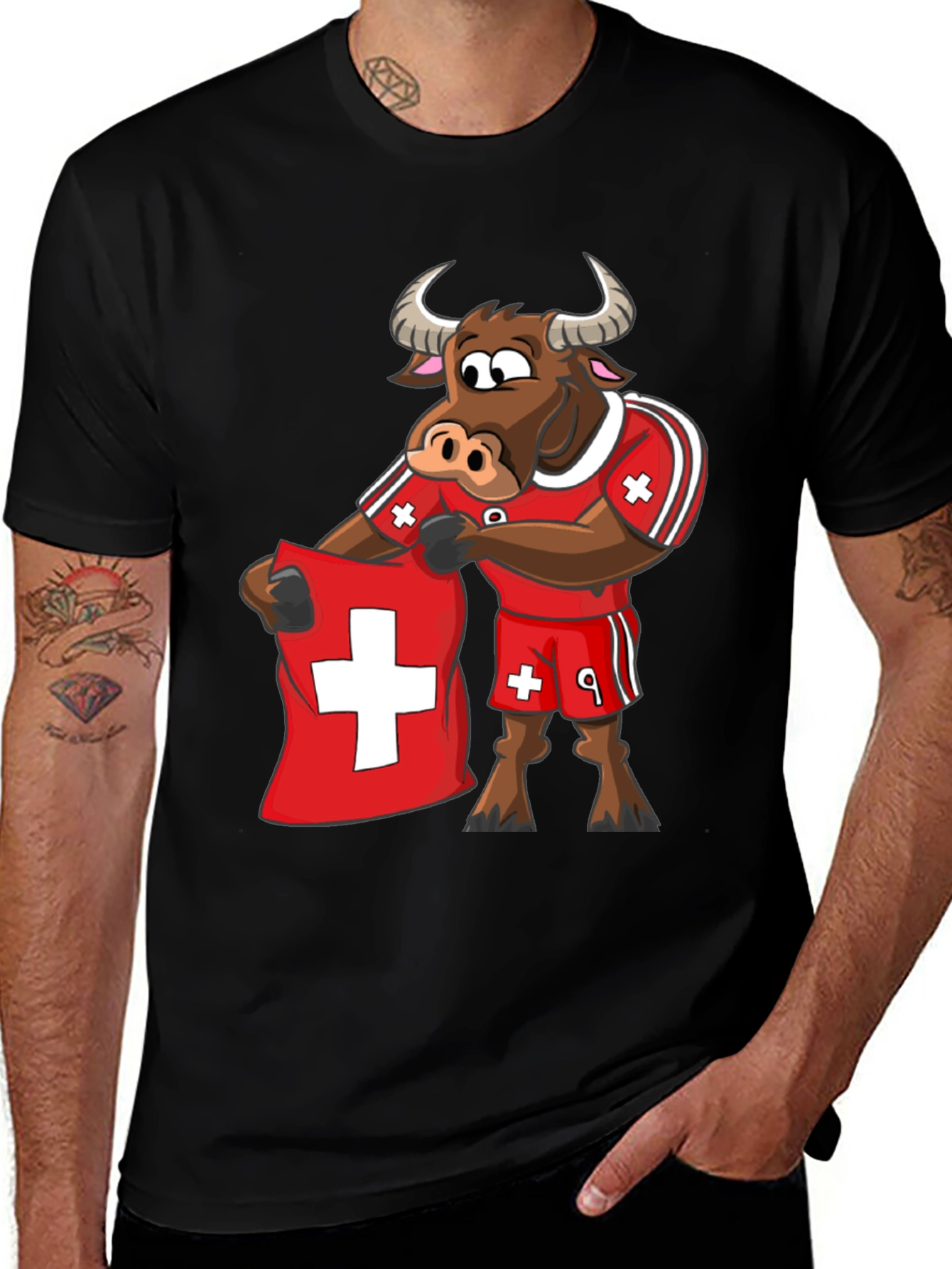 Variant 16 of Swiss Bull T-Shirt - Soccer Fan Tee