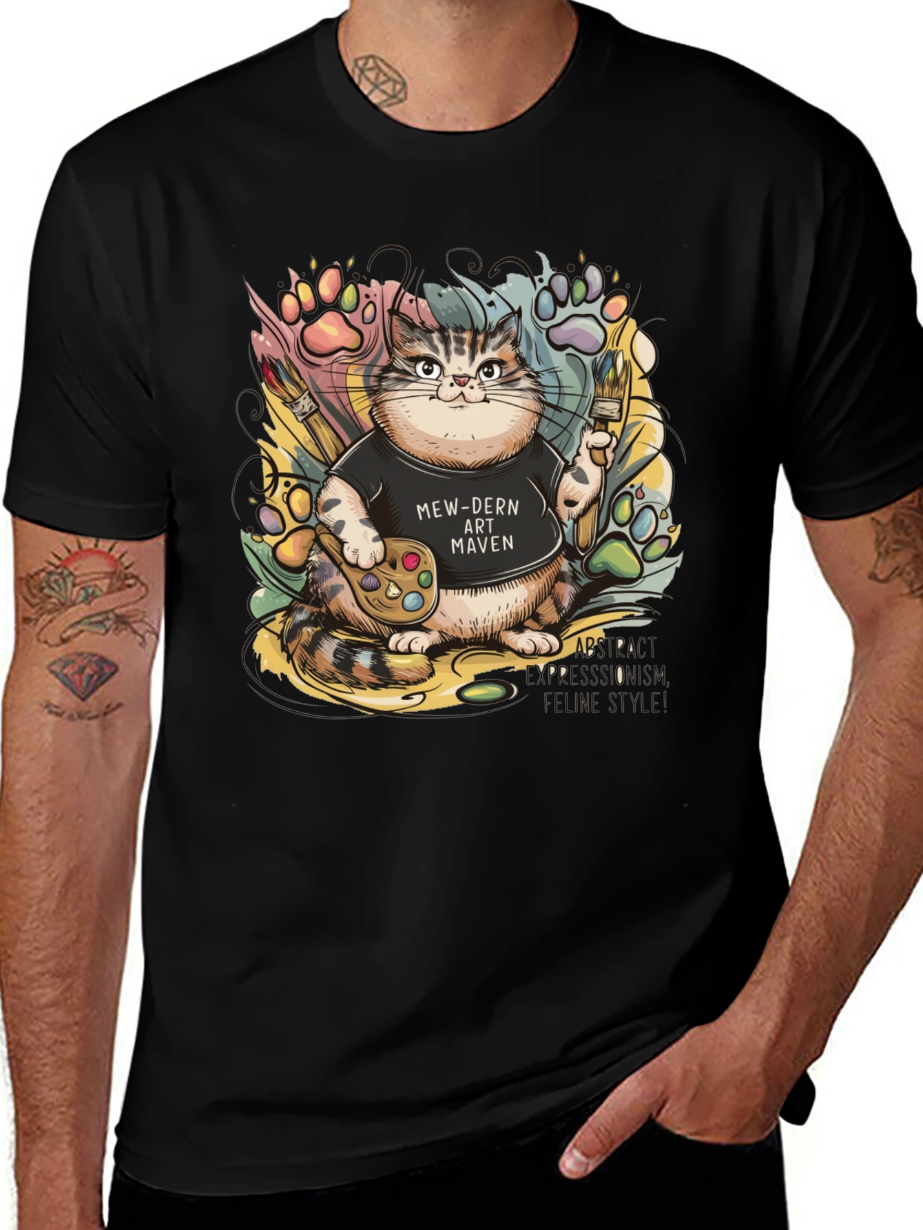 Variant 15 of Mew-dern Art Maven T-Shirt - Cat Lover Tee