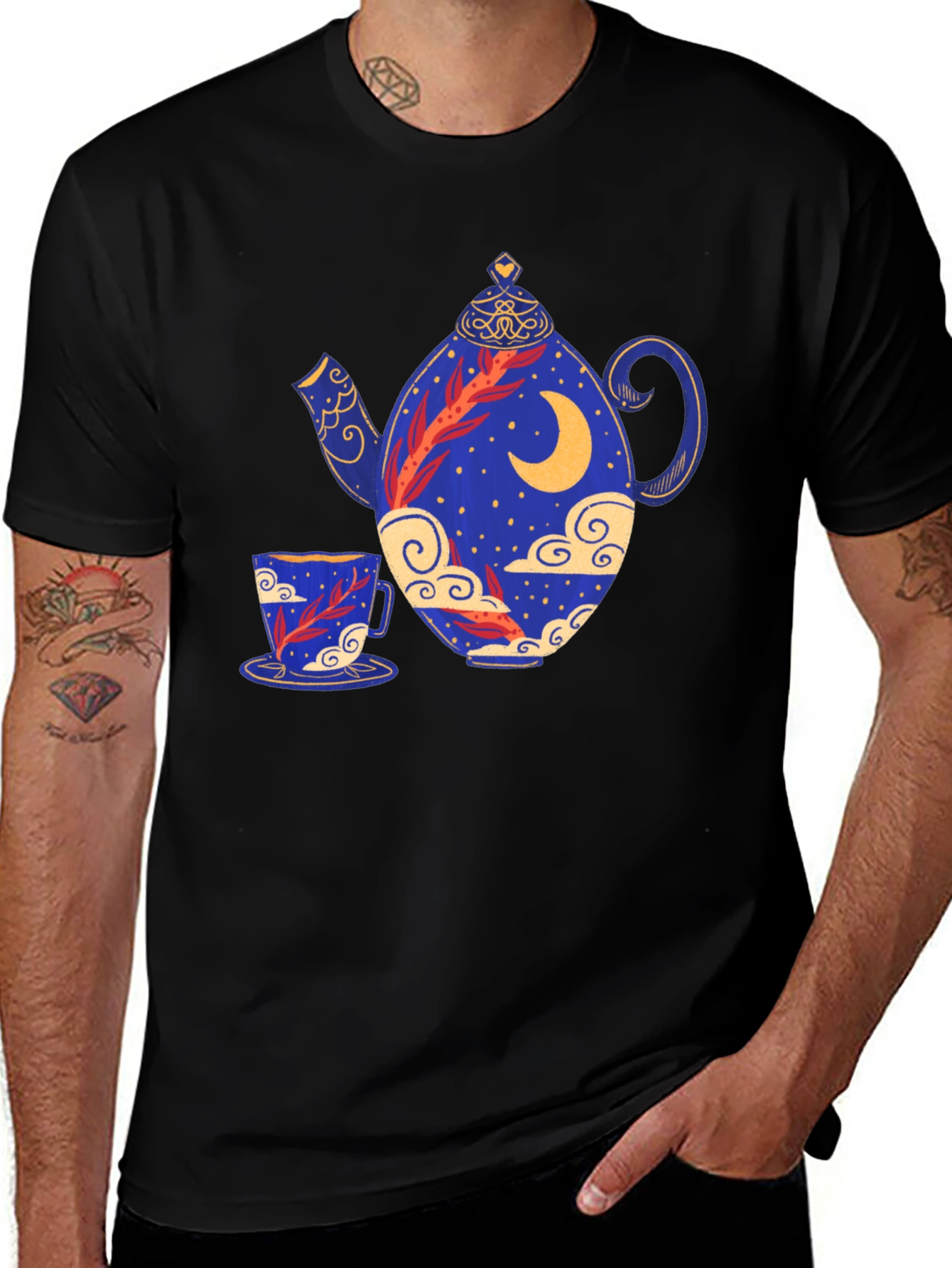 Variant 5 of Whimsical Teapot Graphic Tee - Stylish Comfort