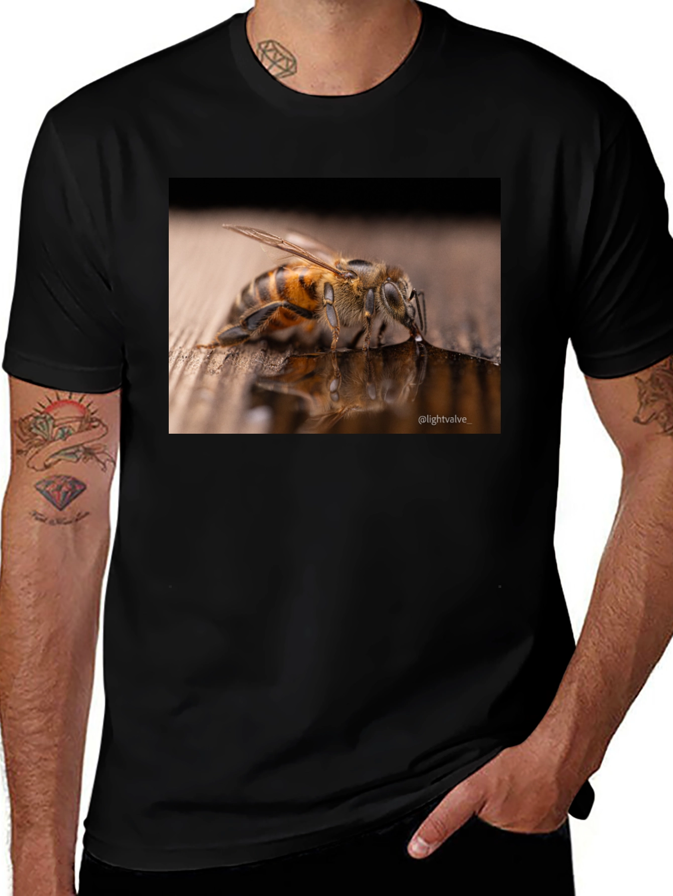 Variant 28 of Bee Drinking T-Shirt - Nature Lover Tee