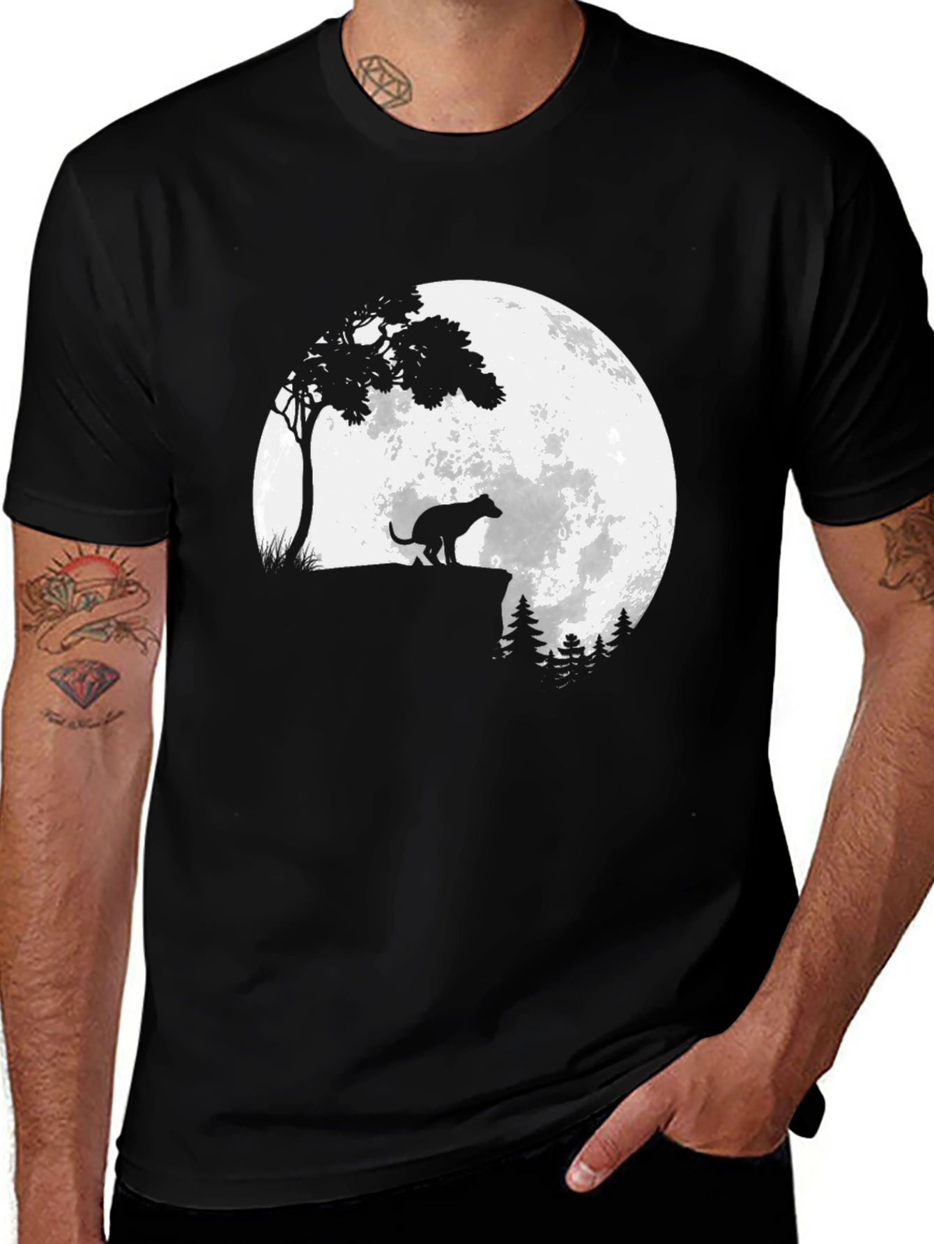 Variant 20 of Dog Pooping on Cliff Moon T-Shirt