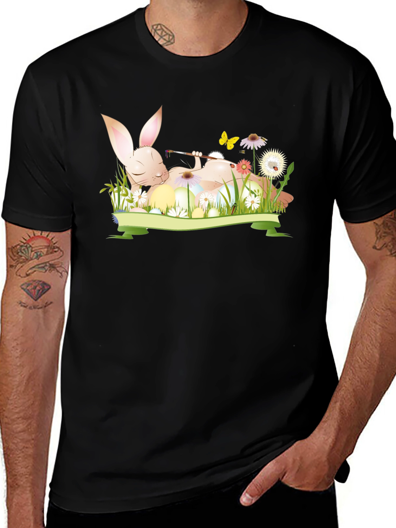 Variant 6 of Bunny Painting Eggs T-Shirt