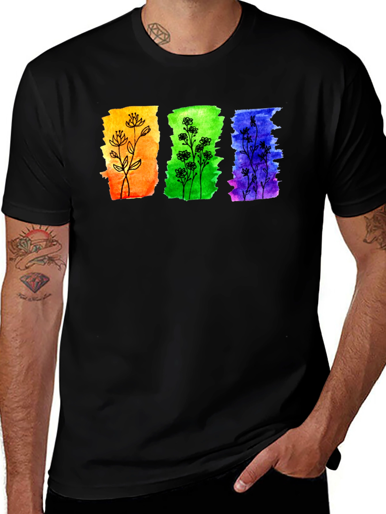 Variant 2 of Floral Watercolor T-Shirt