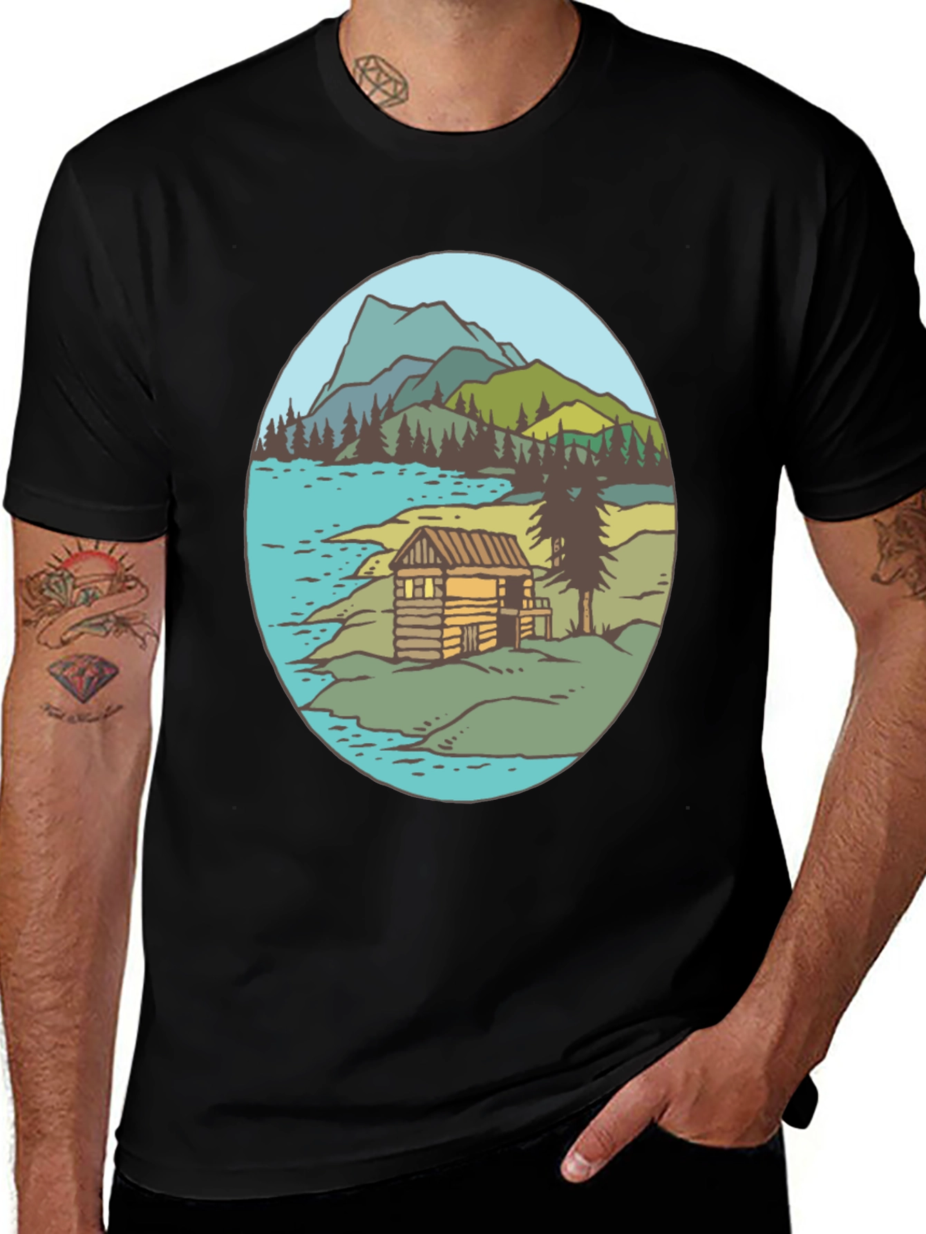 Variant 24 of Cabin in the Woods Graphic Tee - Black