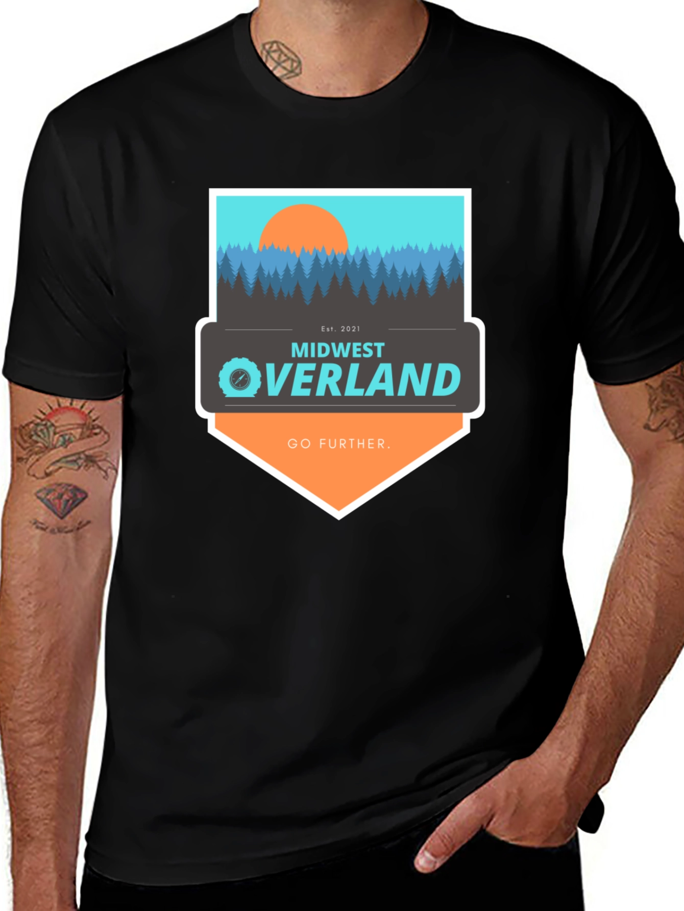 Variant 22 of Midwest Overland T-Shirt - Adventure Awaits!