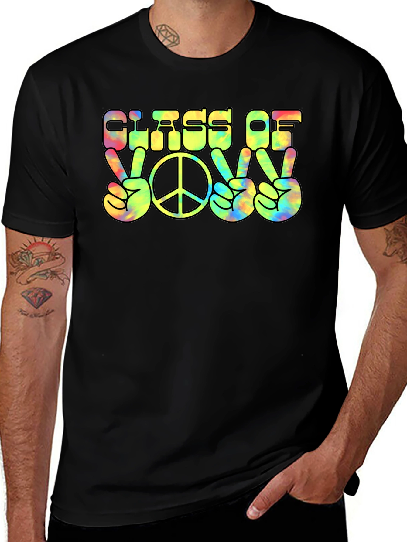 Retro Class of 2023 Peace Sign T-Shirt