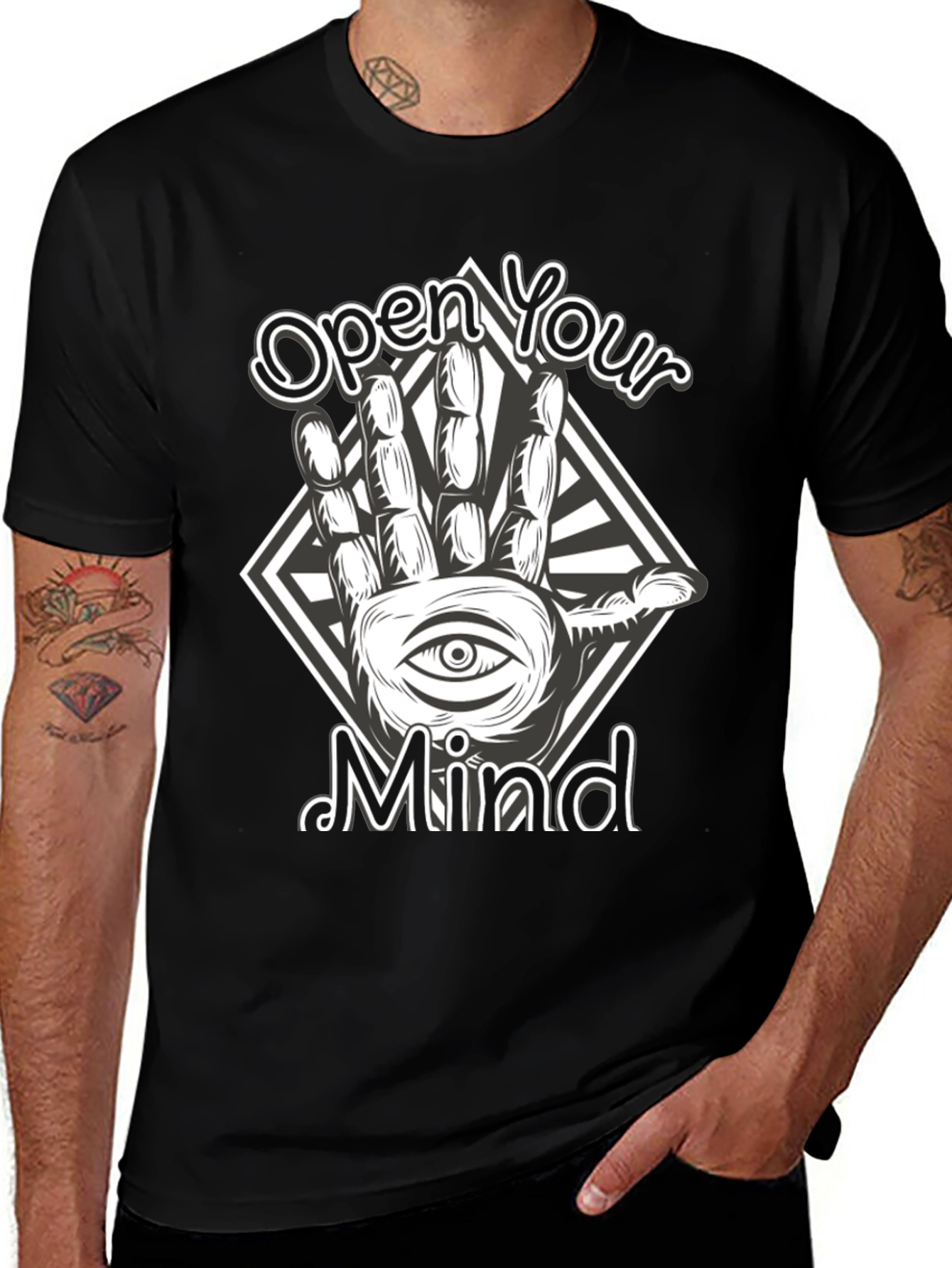 Variant 2 of Open Your Mind Graphic Tee - Black T-Shirt