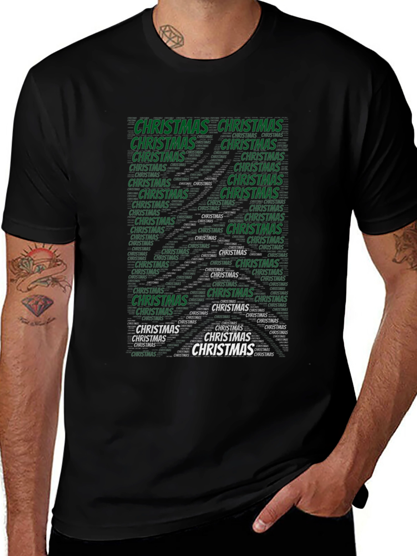 Christmas Tree Word Art T-Shirt
