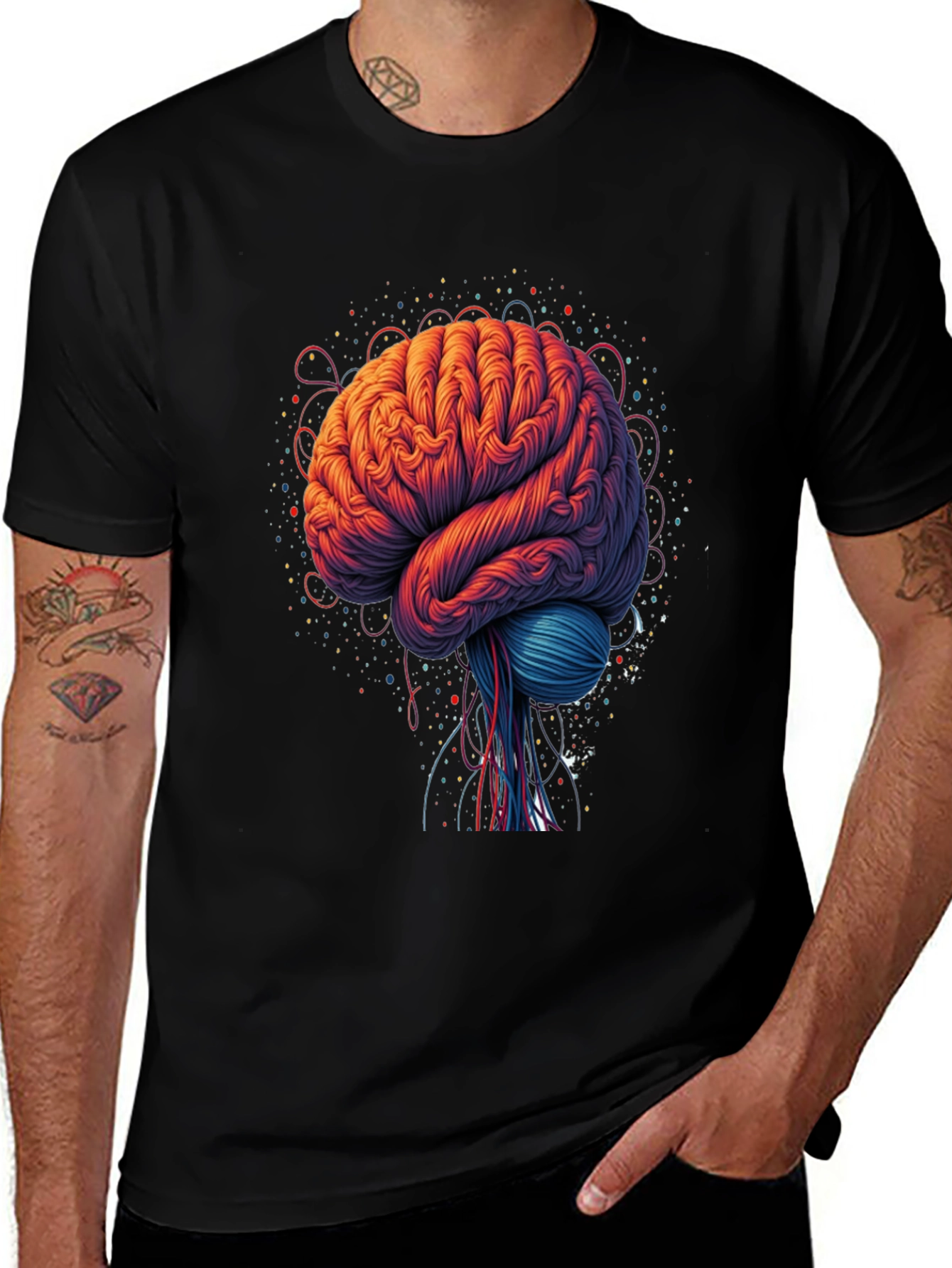 Variant 20 of Brain Graphic Black T-Shirt