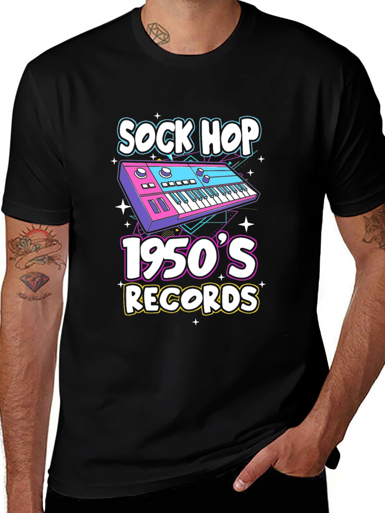 Variant 20 of Retro Sock Hop 1950's Records T-Shirt