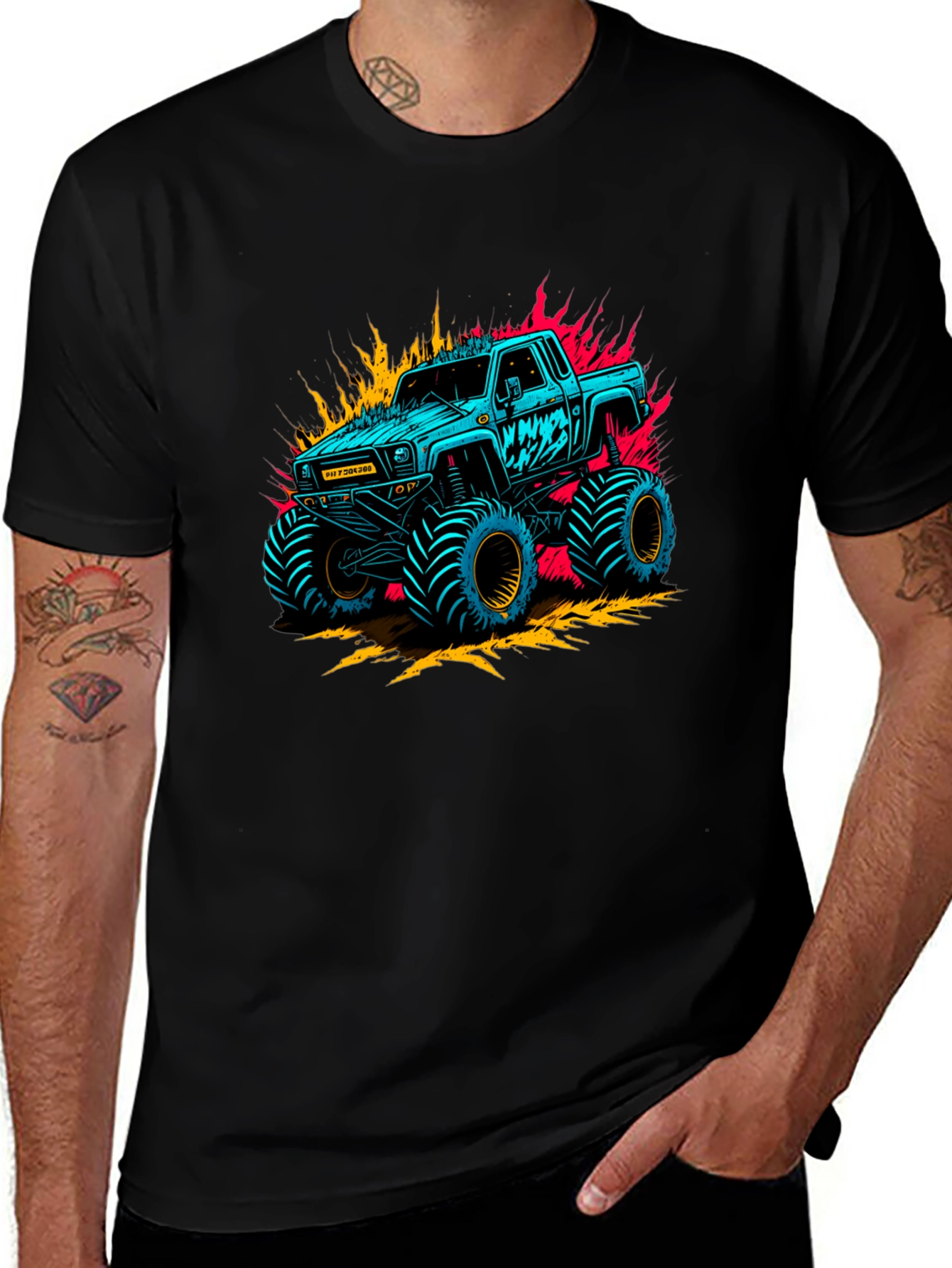 Variant 10 of Monster Truck Graphic Tee - Black