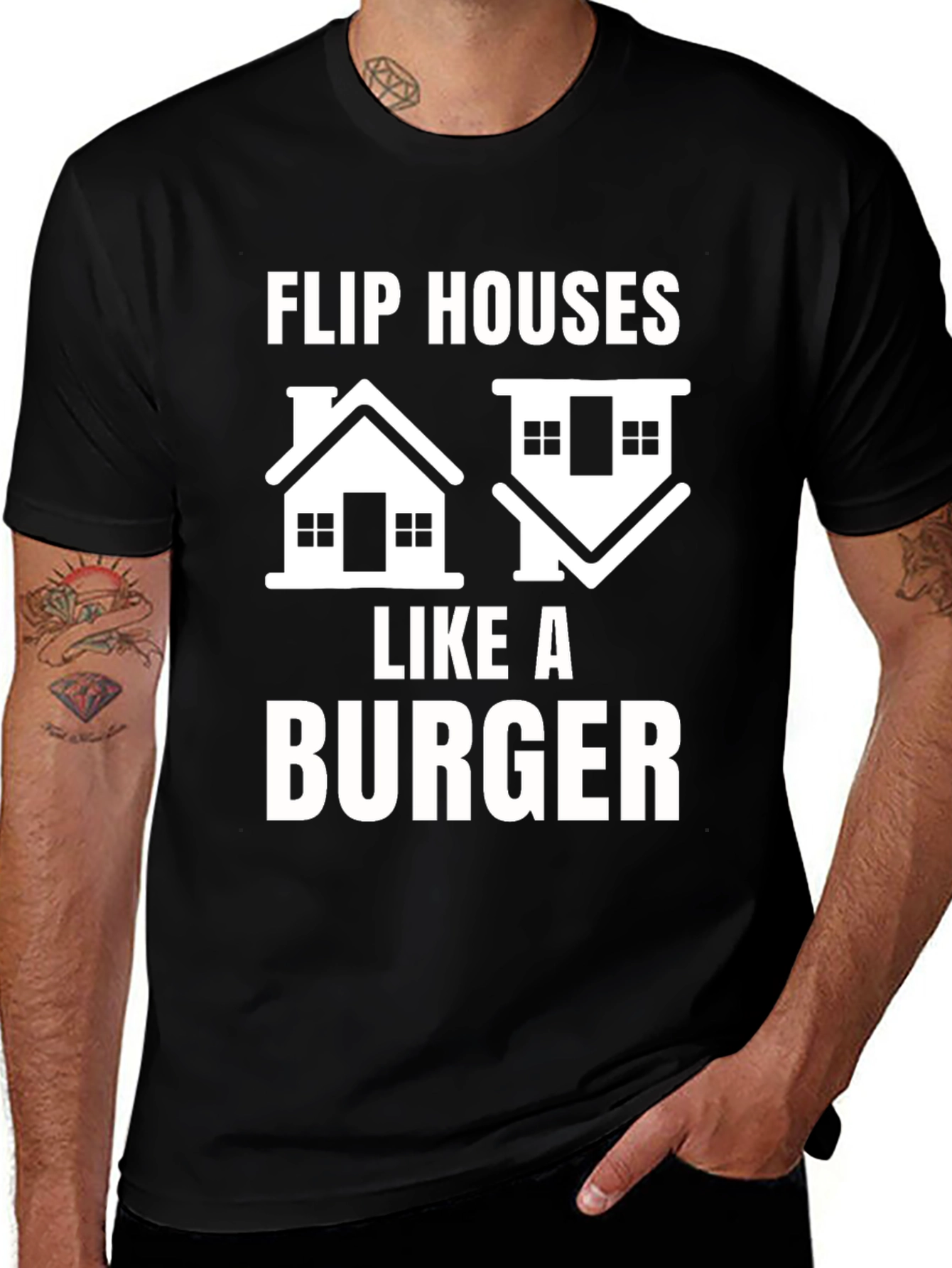 Variant 22 of Flip Houses Like a Burger Graphic T-Shirt