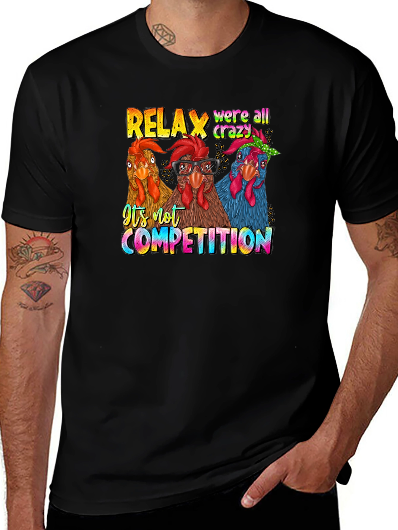 Variant 22 of Relax Crazy Chickens T-Shirt