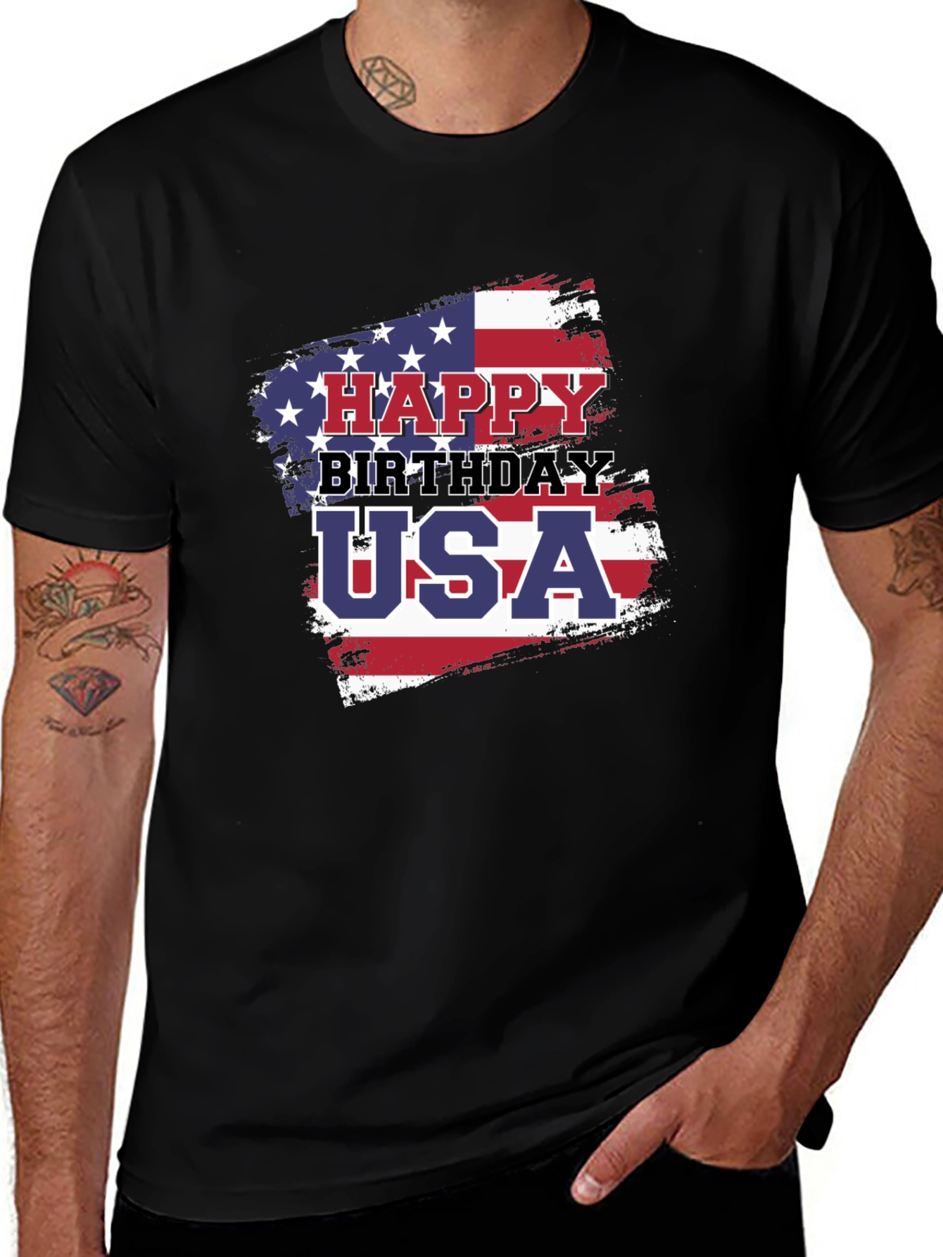 Variant 26 of Happy Birthday USA Patriotic Graphic T-Shirt