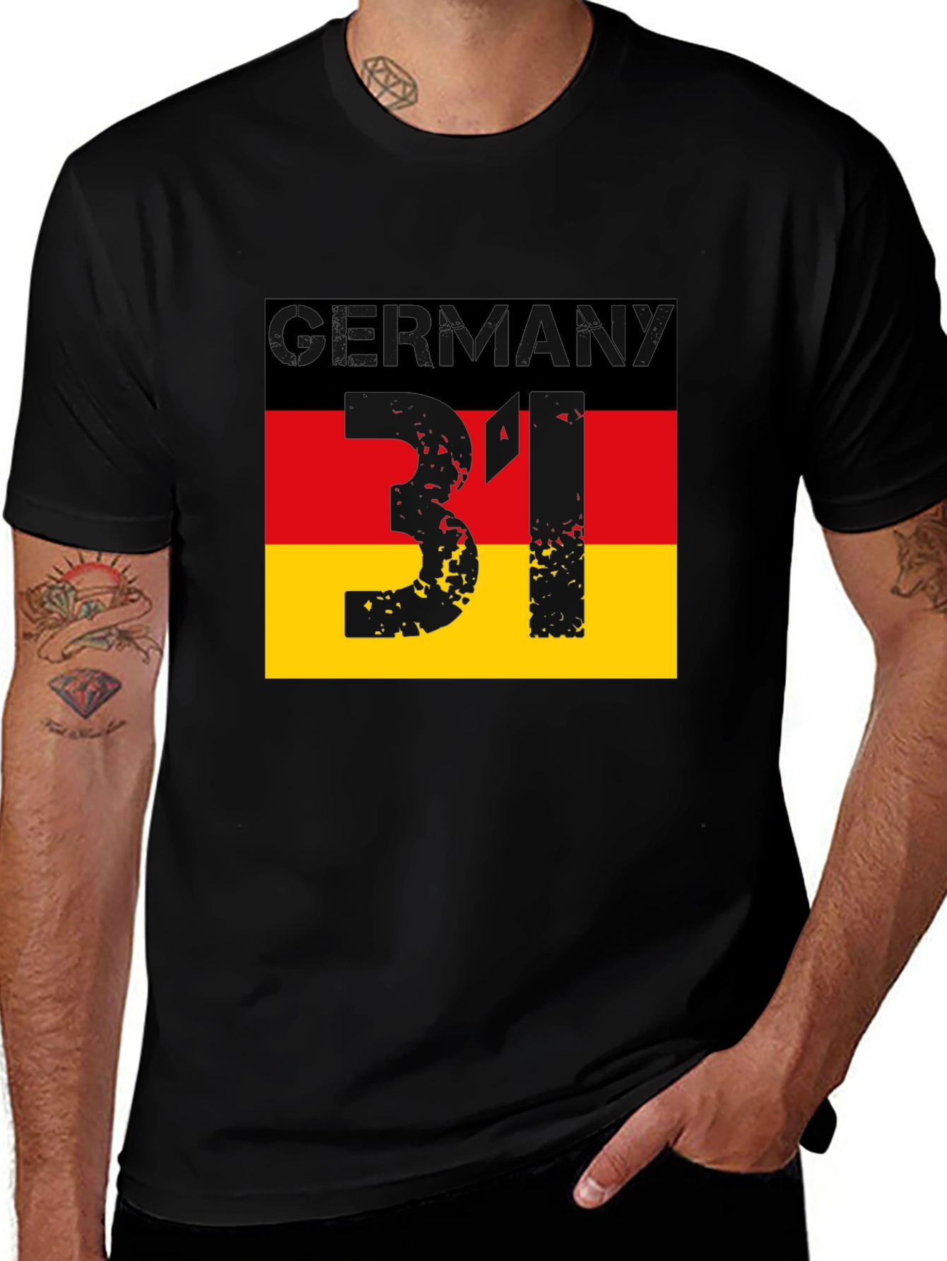 Germany Flag T-Shirt 31 - Black