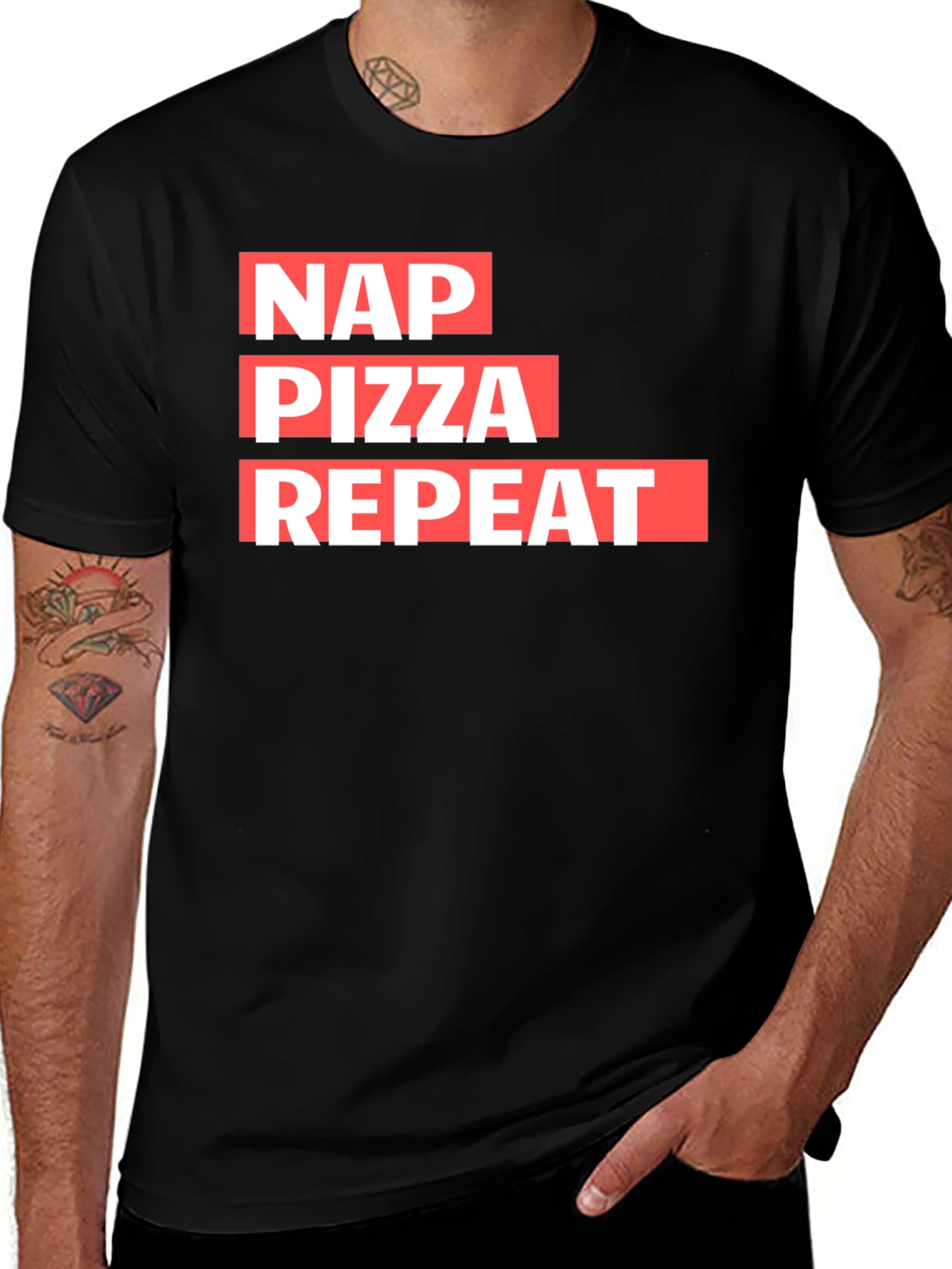 Variant 7 of Nap Pizza Repeat Graphic Tee
