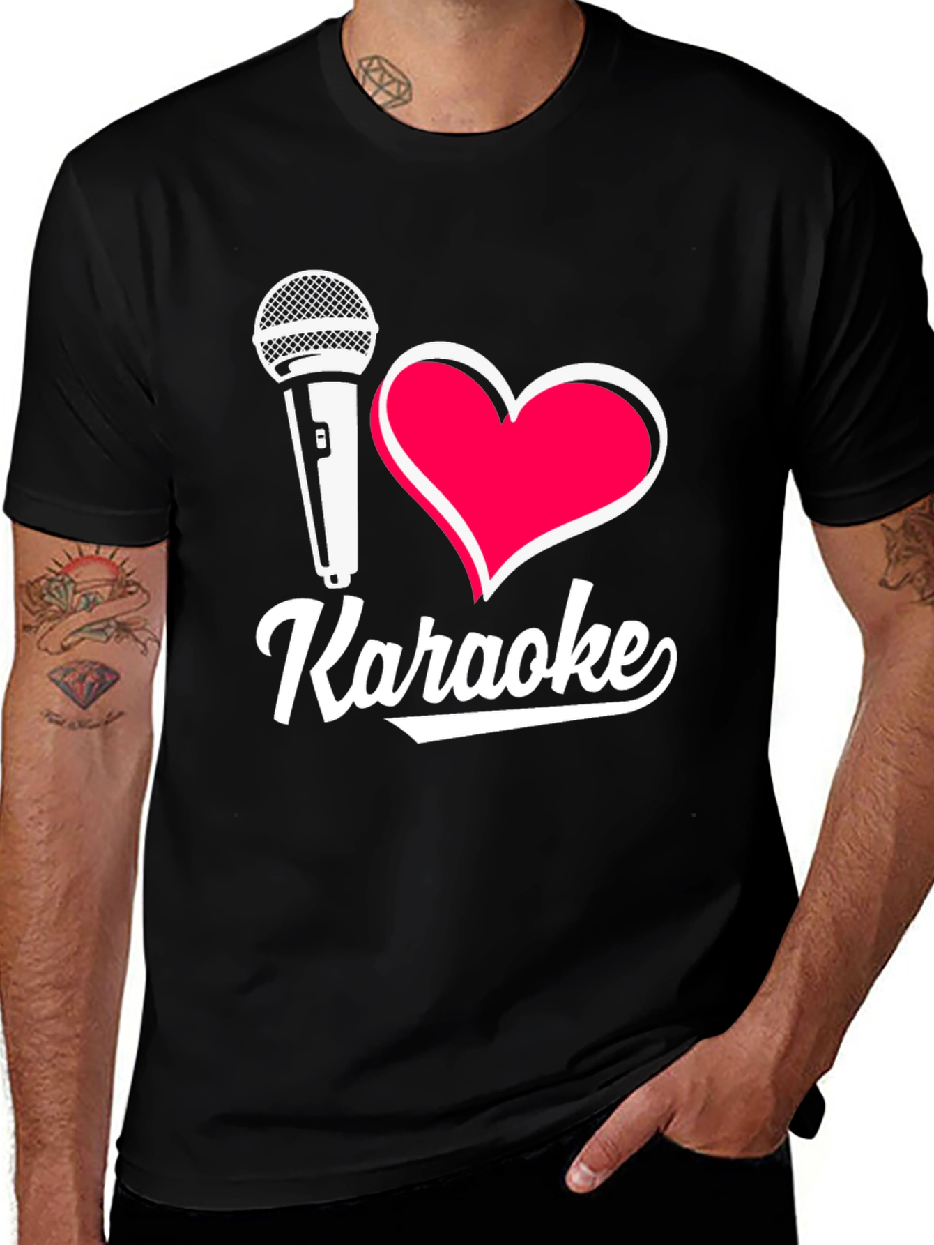 Variant 30 of I Heart Karaoke Black T-Shirt