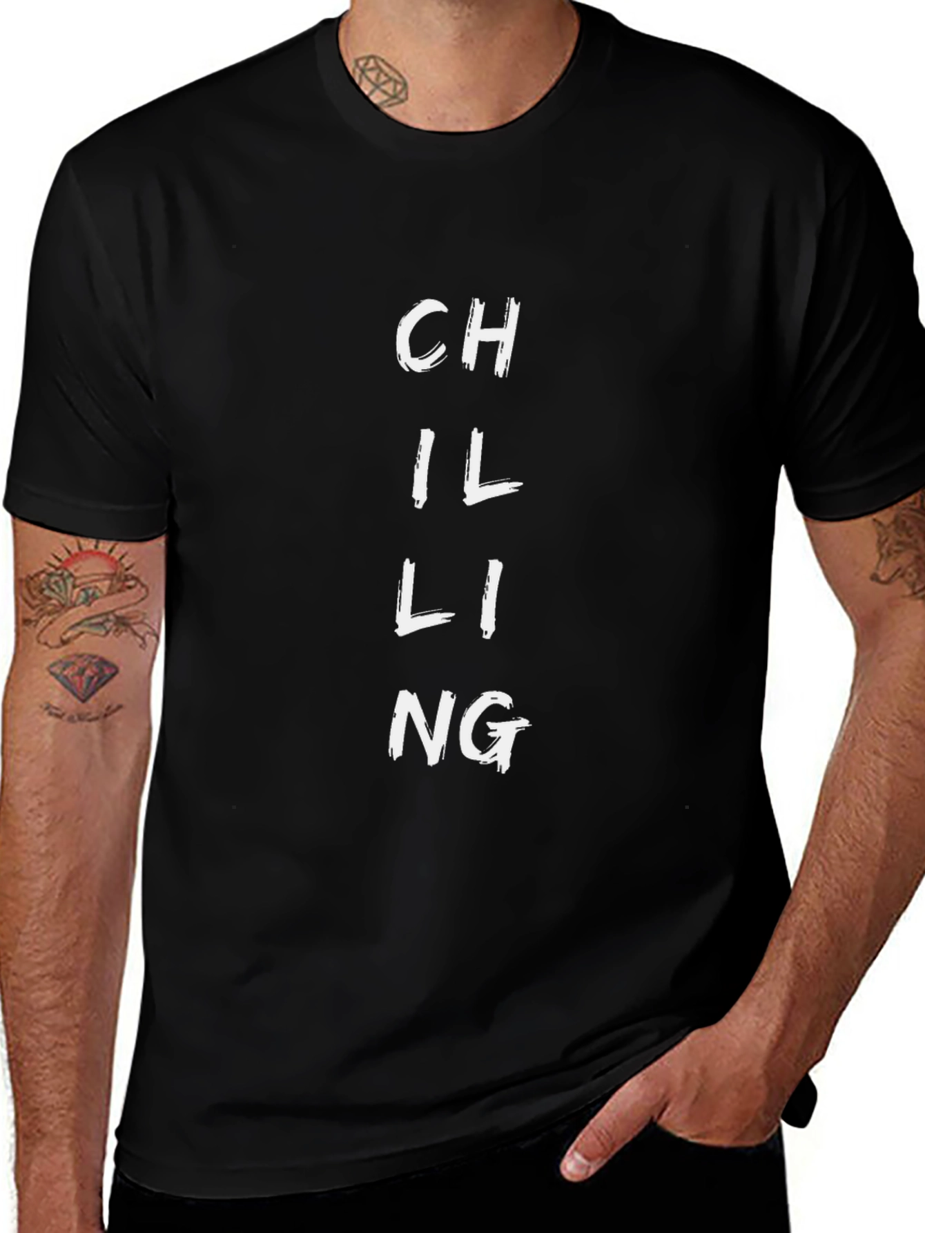 Variant 2 of Relaxed Fit Chilling Graphic Tee - Black