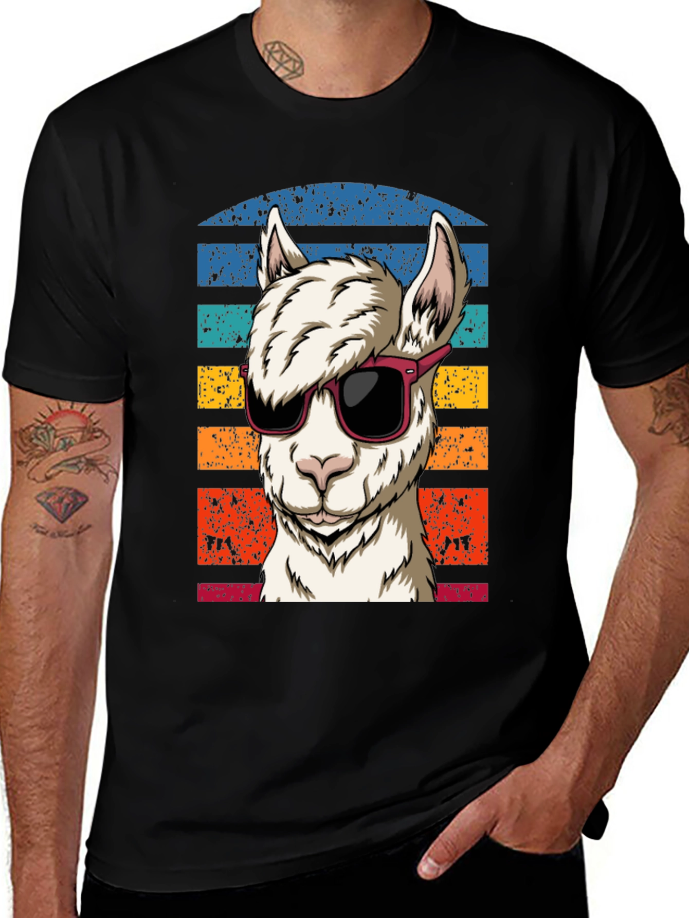 Variant 30 of Cool Llama Graphic Tee - Retro Vibe