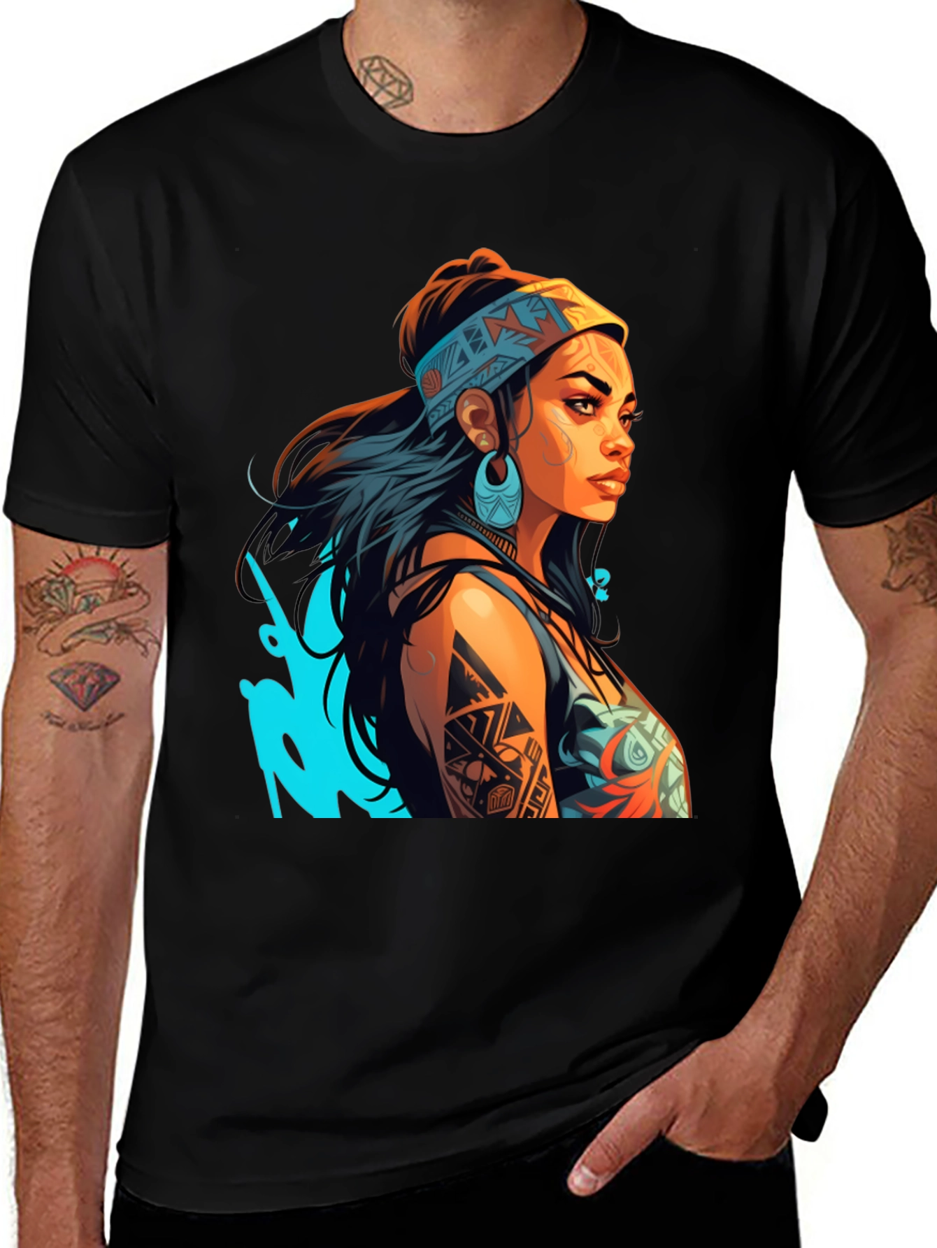 Variant 12 of Tribal Tattoo Woman Graphic Tee - Stylish Unisex T-Shirt