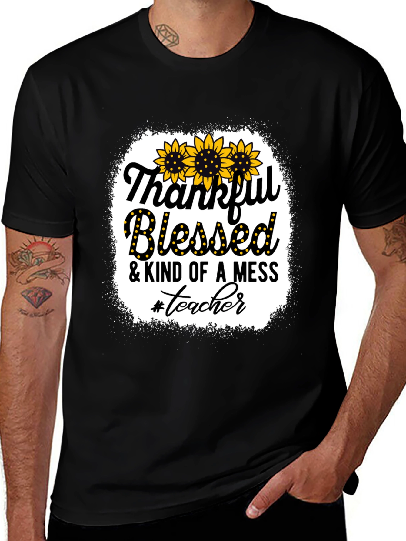 Variant 20 of Thankful Blessed Mess Teacher T-Shirt