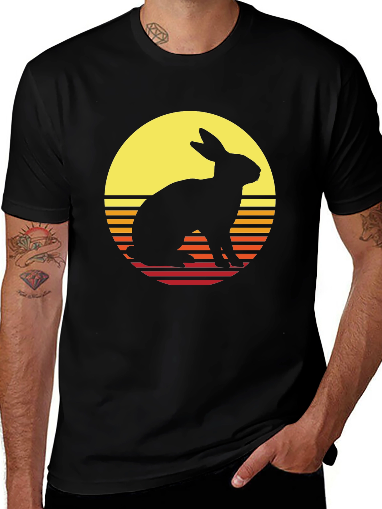 Variant 8 of Rabbit Sunset Black T-Shirt