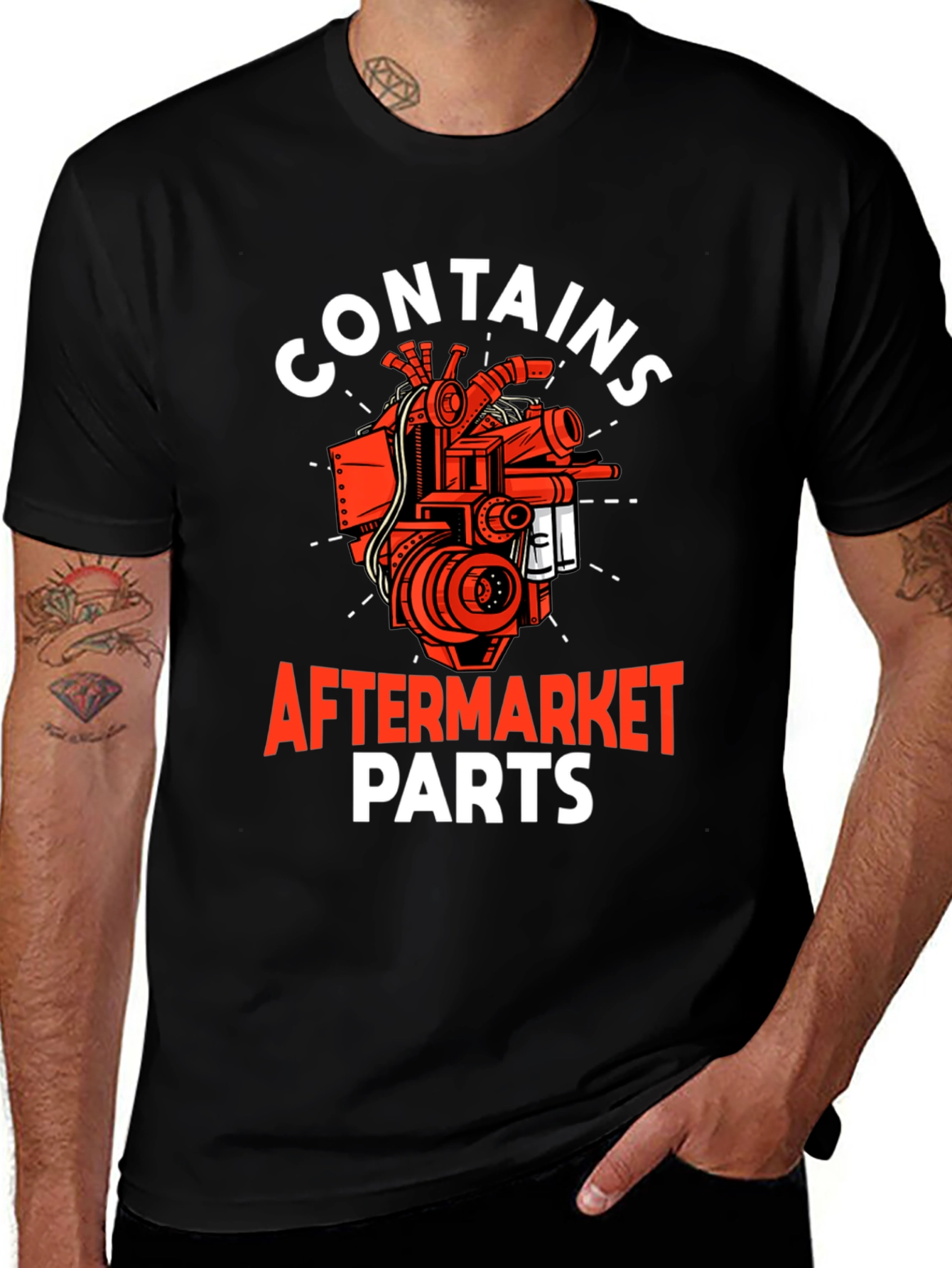 Variant 13 of Contains Aftermarket Parts T-Shirt - Mechanic Gift