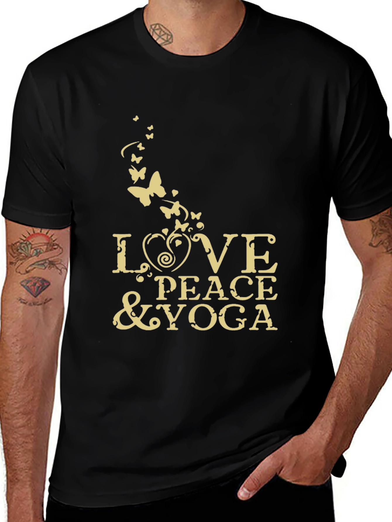 Variant 14 of Love Peace Yoga Butterfly T-Shirt