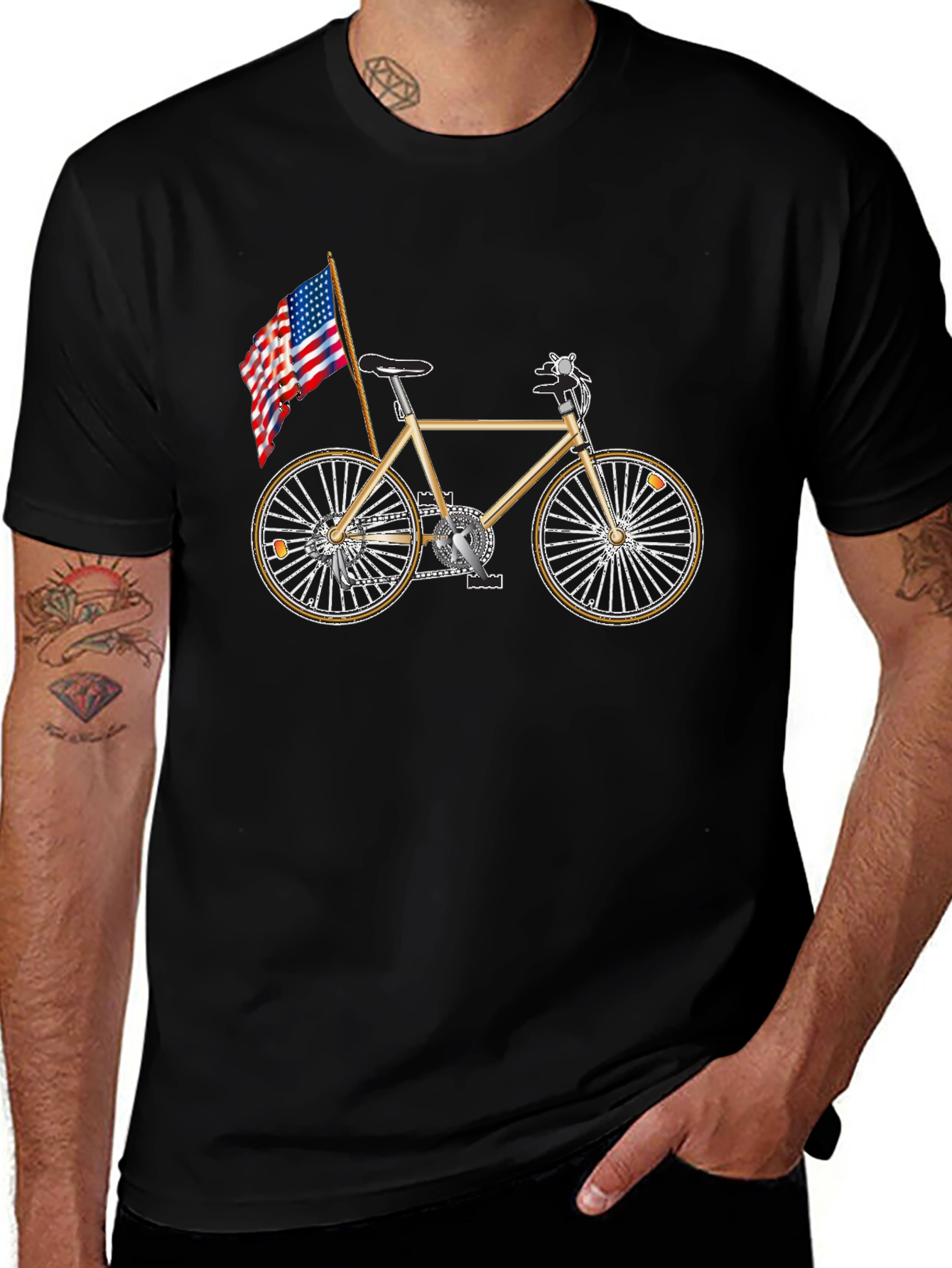 Variant 27 of Patriotic Bicycle Graphic Tee