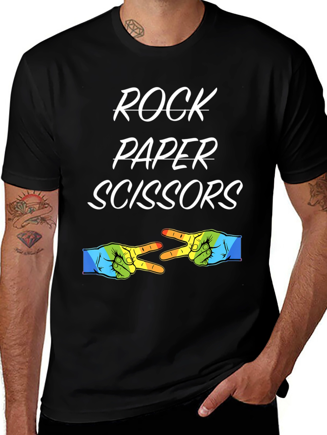 Variant 17 of Rock Paper Scissors T-Shirt - Novelty Graphic Tee
