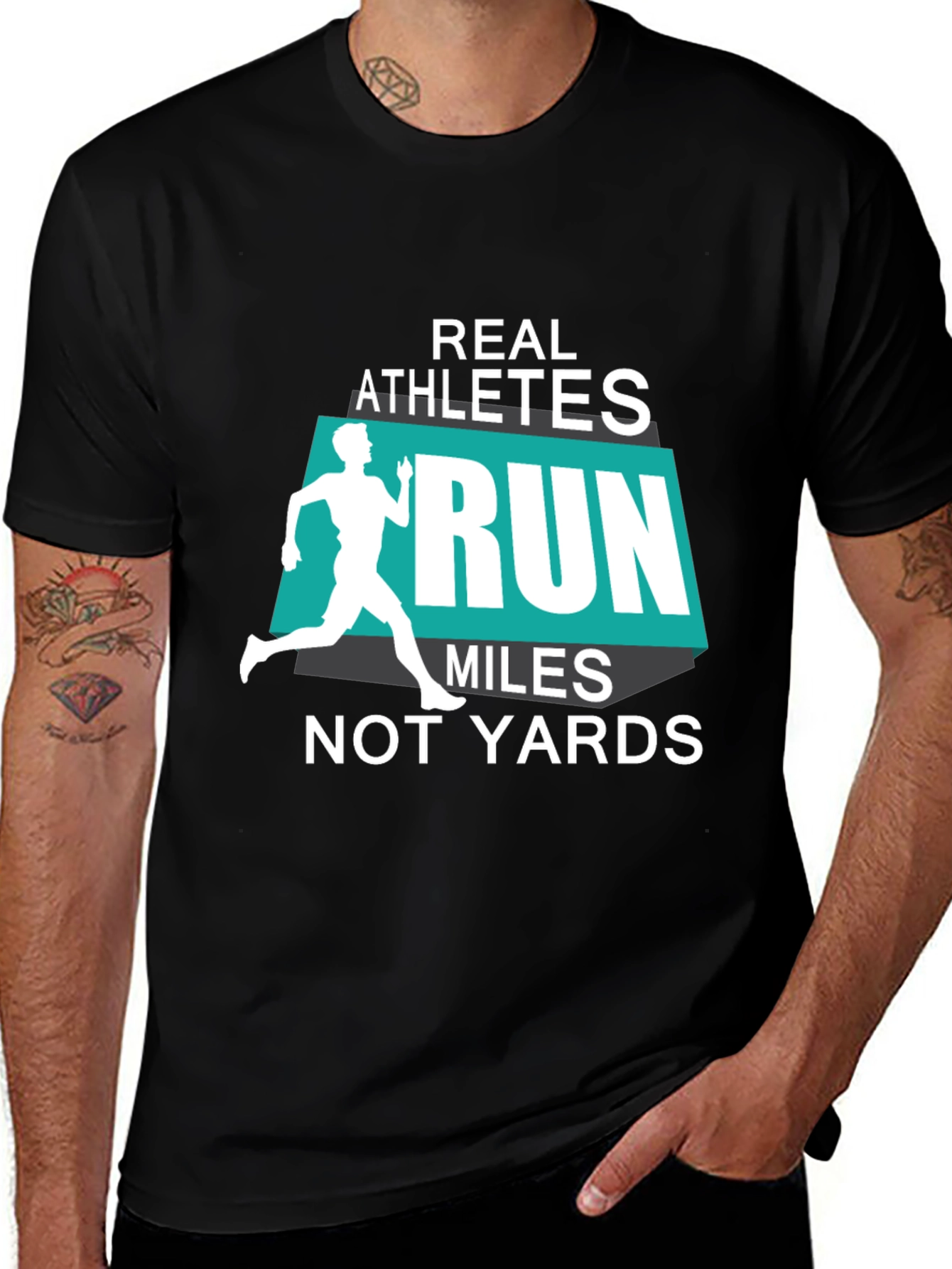 Black Real Athletes Run Miles T-Shirt main image