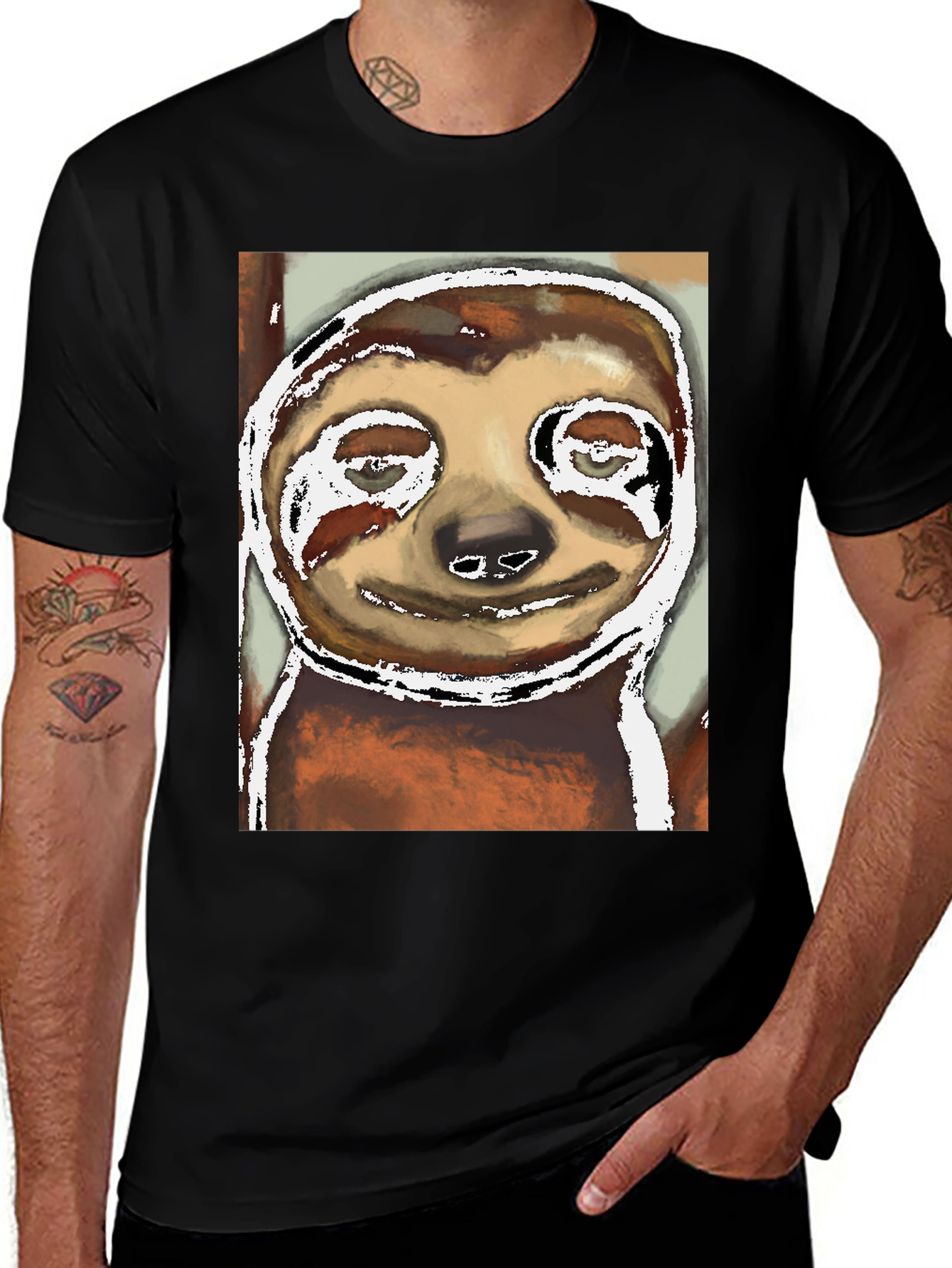 Variant 30 of Sloth Graphic Tee -  Unique Artistic Print