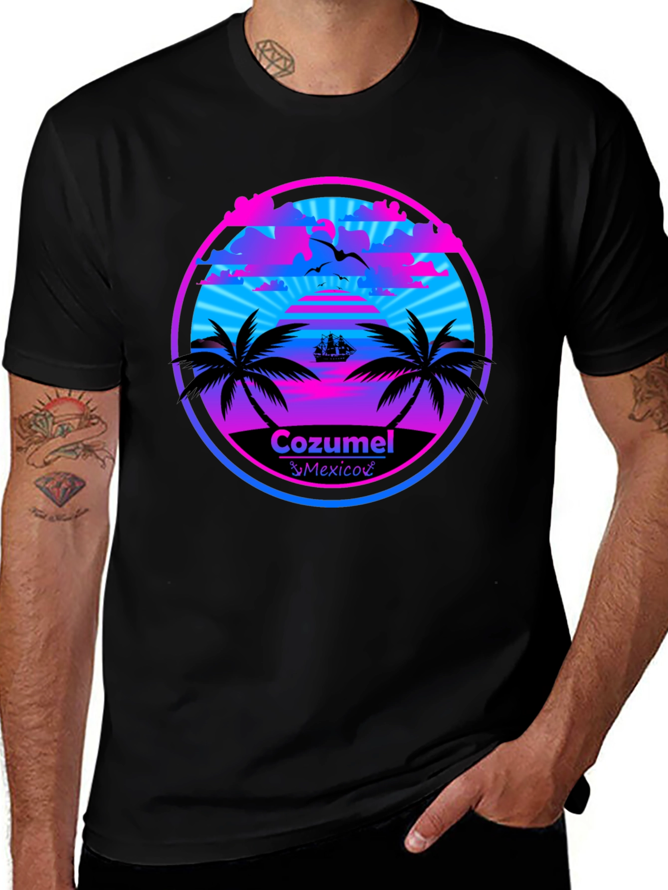 Cozumel Mexico Graphic Tee - Tropical Vacation Vibes