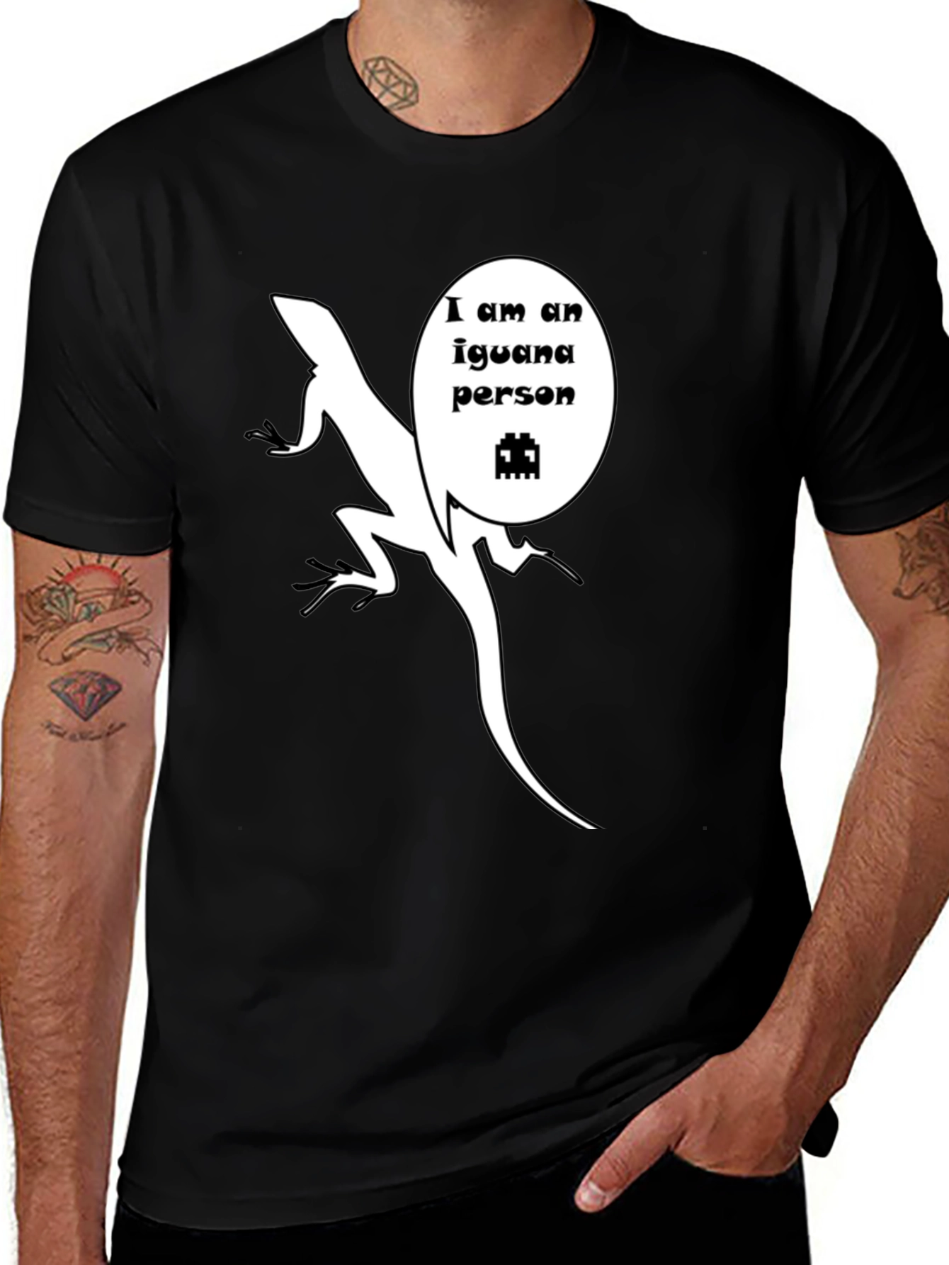 Variant 24 of Iguana Person T-Shirt - Funny Reptile Graphic Tee