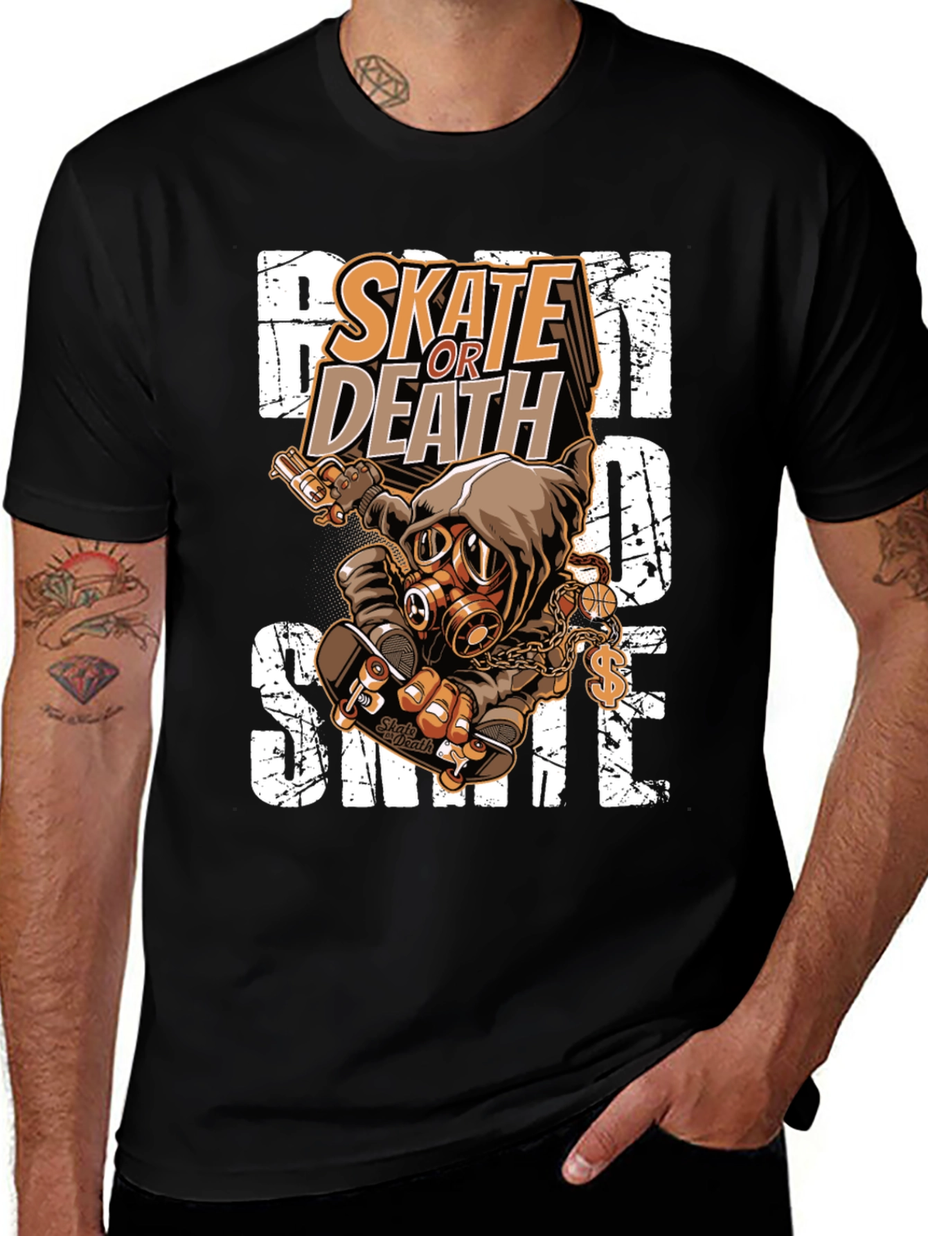 Variant 4 of Skate or Death Graphic Tee - Skateboarder T-Shirt